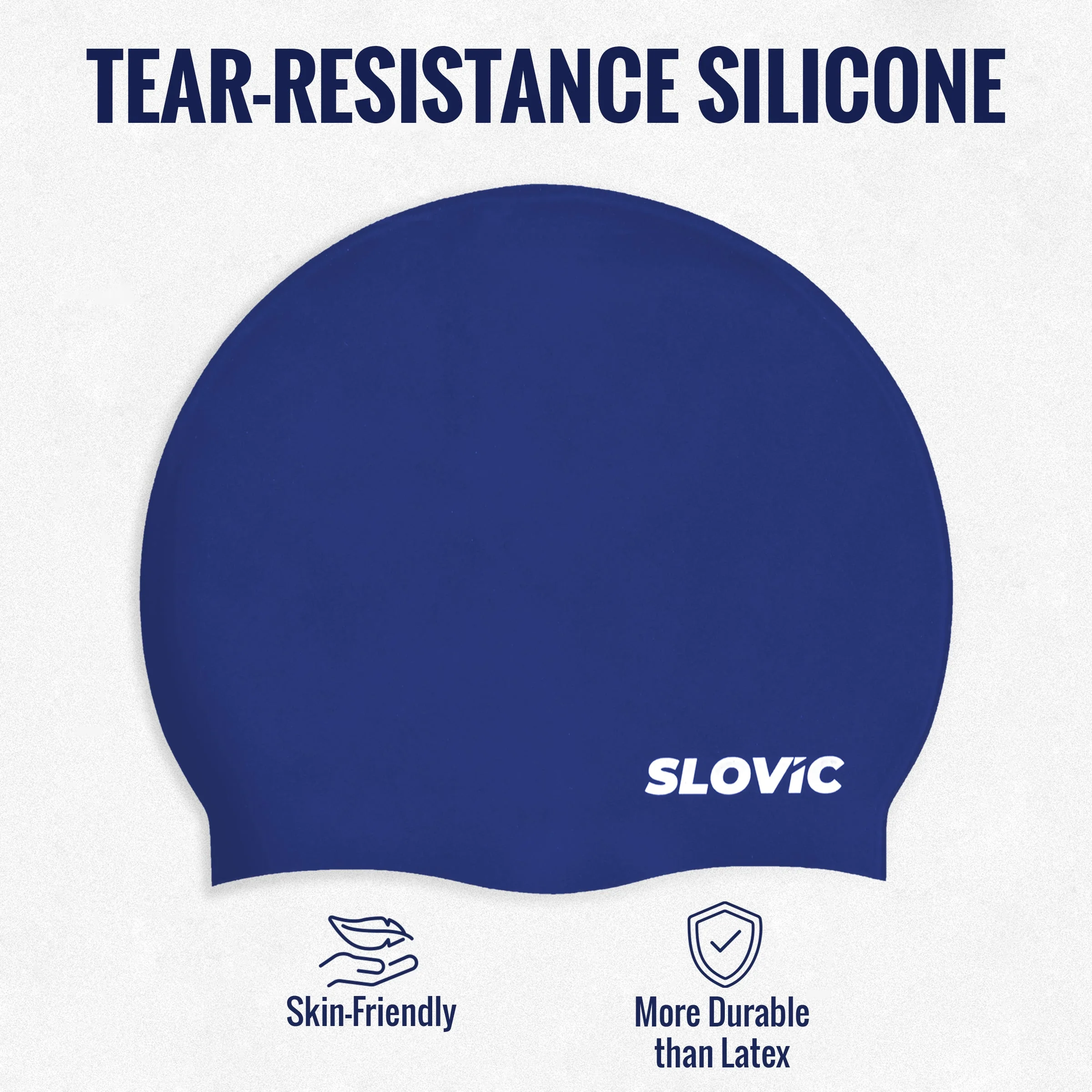 SLOVIC Swimming Cap | Adult | Unisex | Navy Blue - Image 3