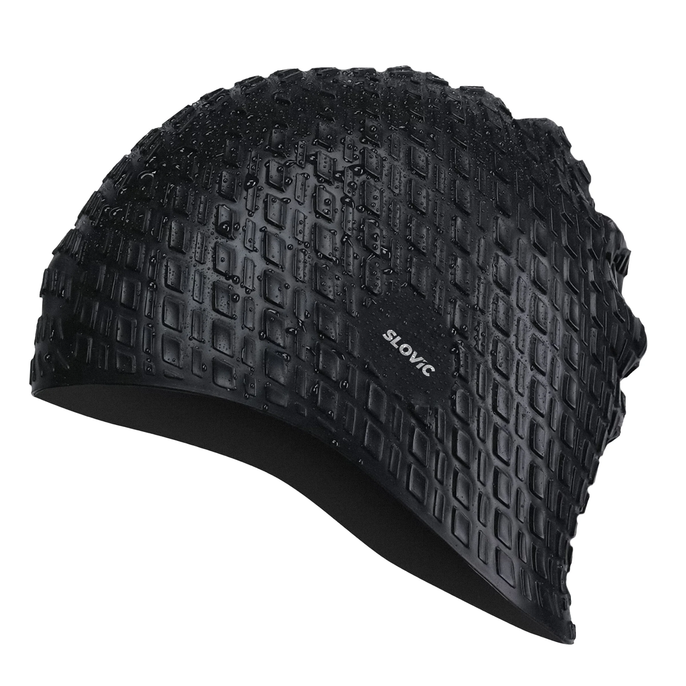 Slovic Swimming Cap For Men- Black Embossed - Image 2