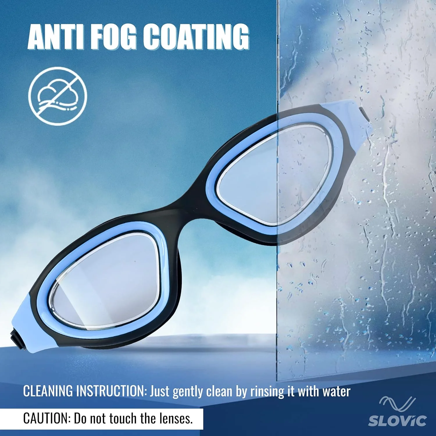 SLOVIC Swimming Goggles | Adult | Unisex | Anti-Fog & UV Protected Swimming Glasses (Aqua Blue) - Image 3