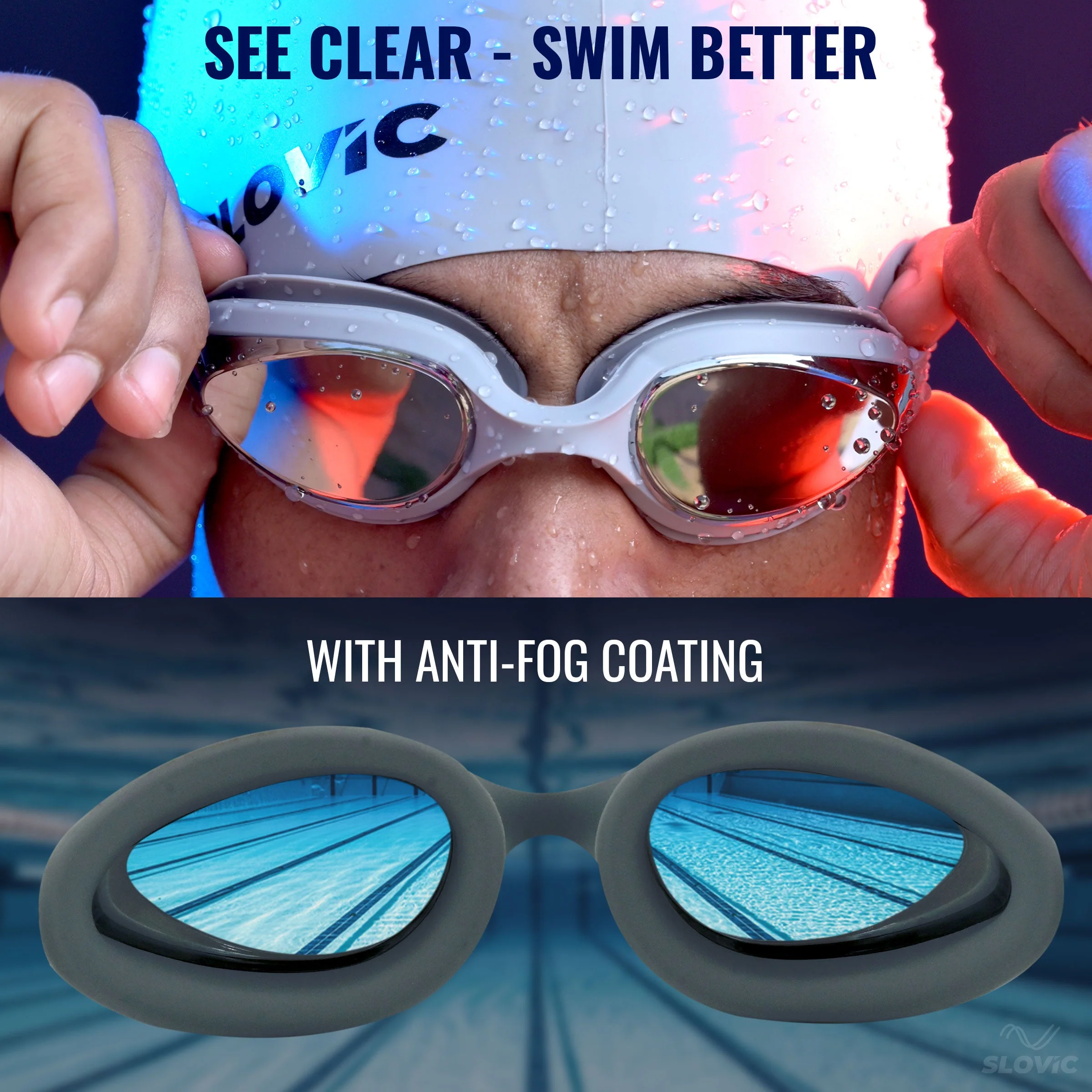 Slovic Swimming Pattern Cap Combo- Grey - Image 3