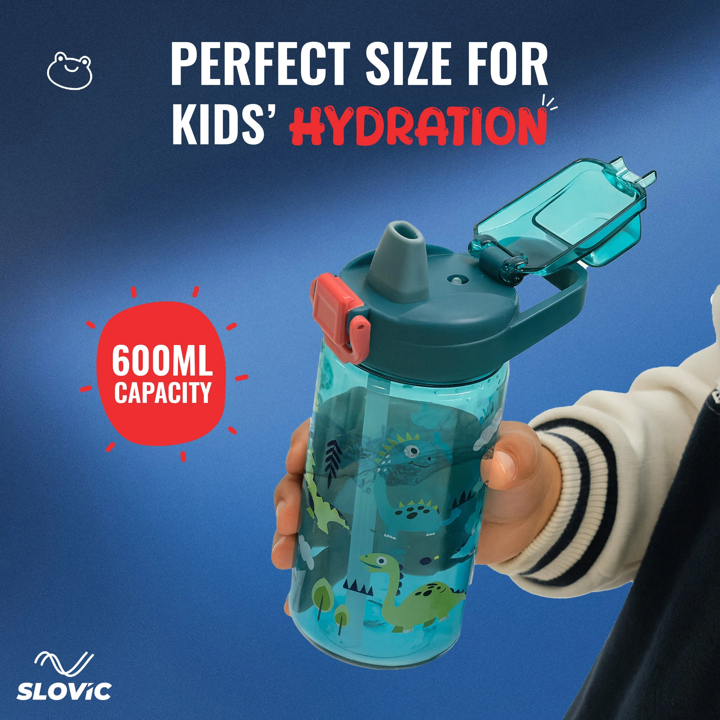 SLOVIC Water Bottle for School Kids -600ML - Image 3