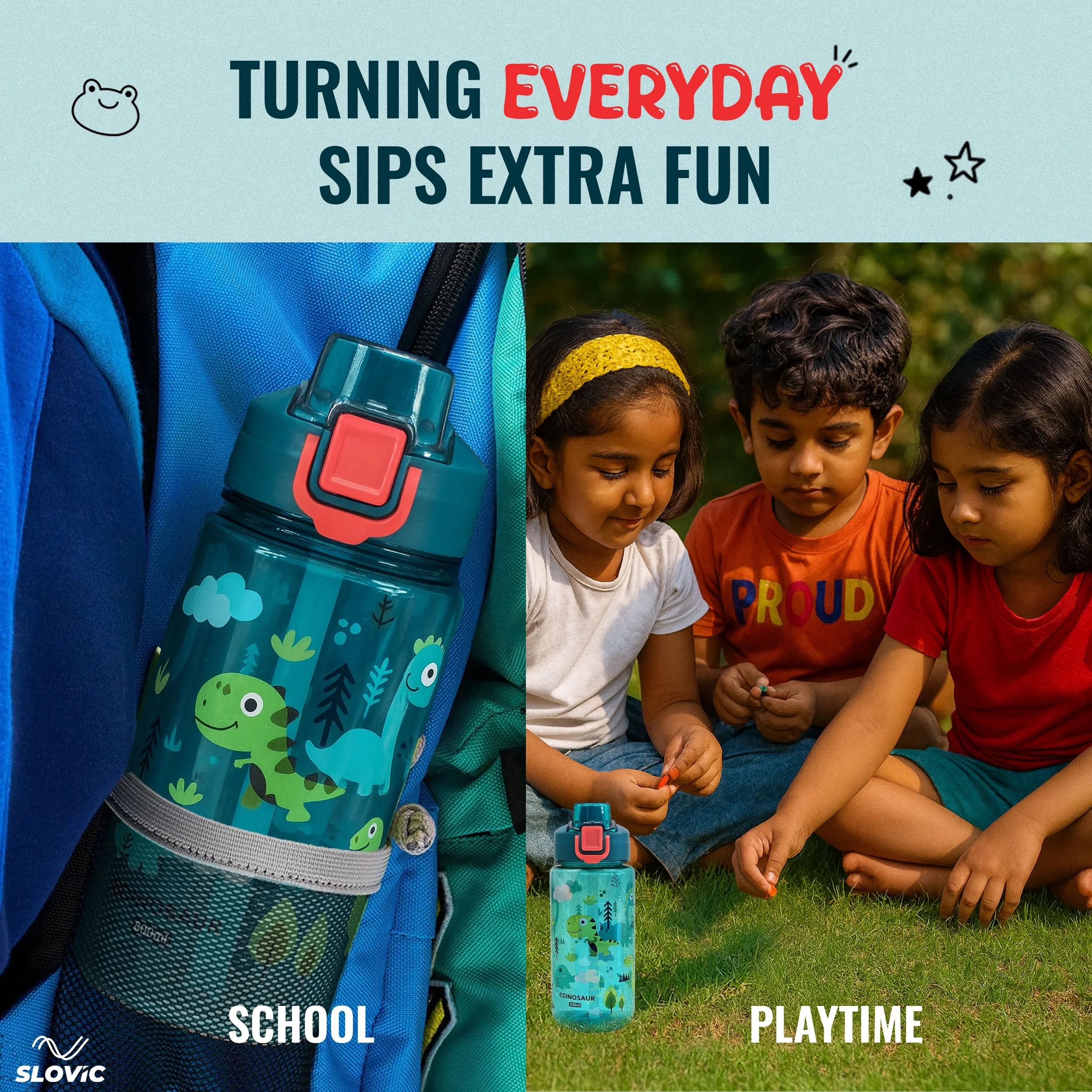 SLOVIC Water Bottle for School Kids -600ML - Image 6