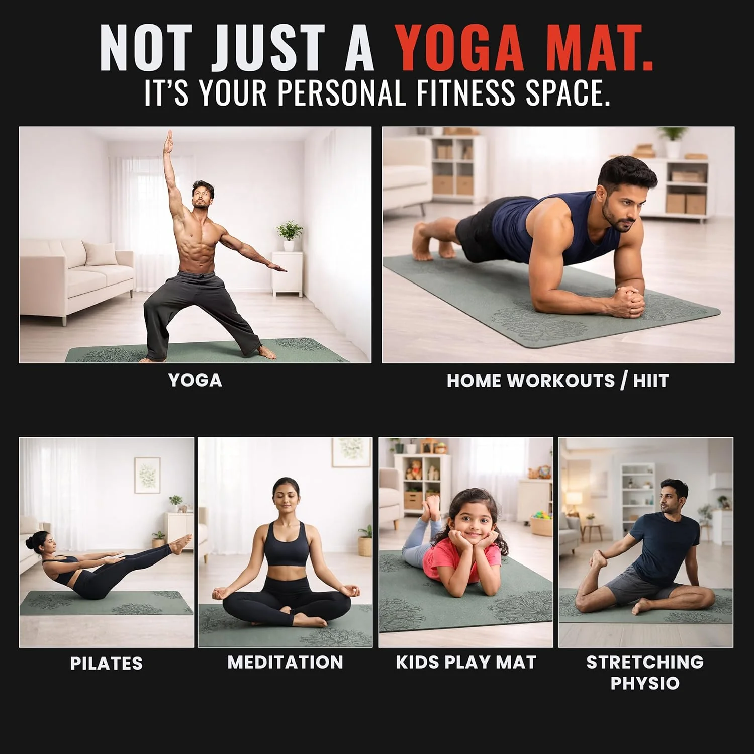 Slovic Yoga Mat for Men & Women [6 MM] | Green - Image 3