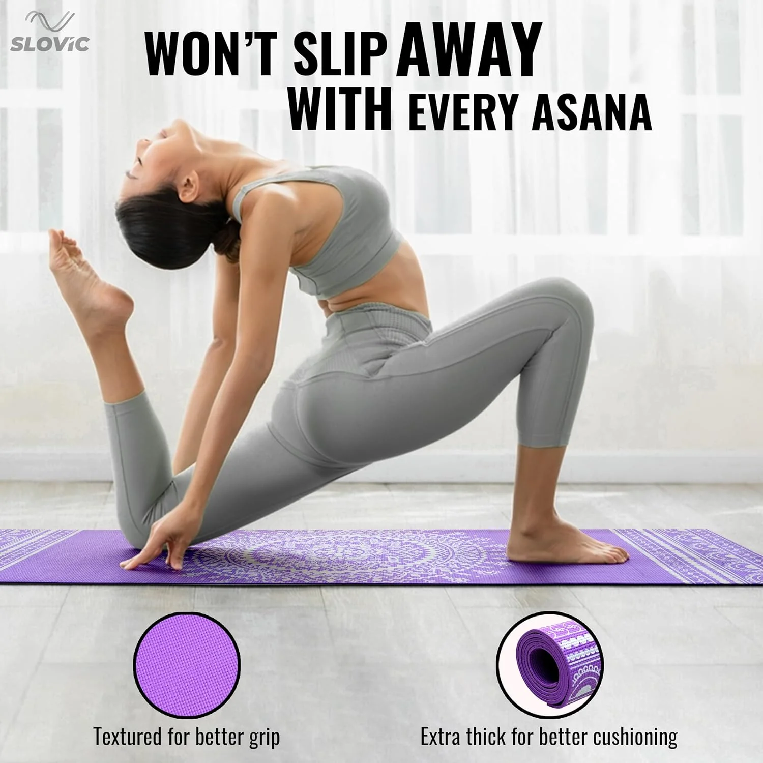 Slovic Yoga Mats For Women (Purple) - Image 4