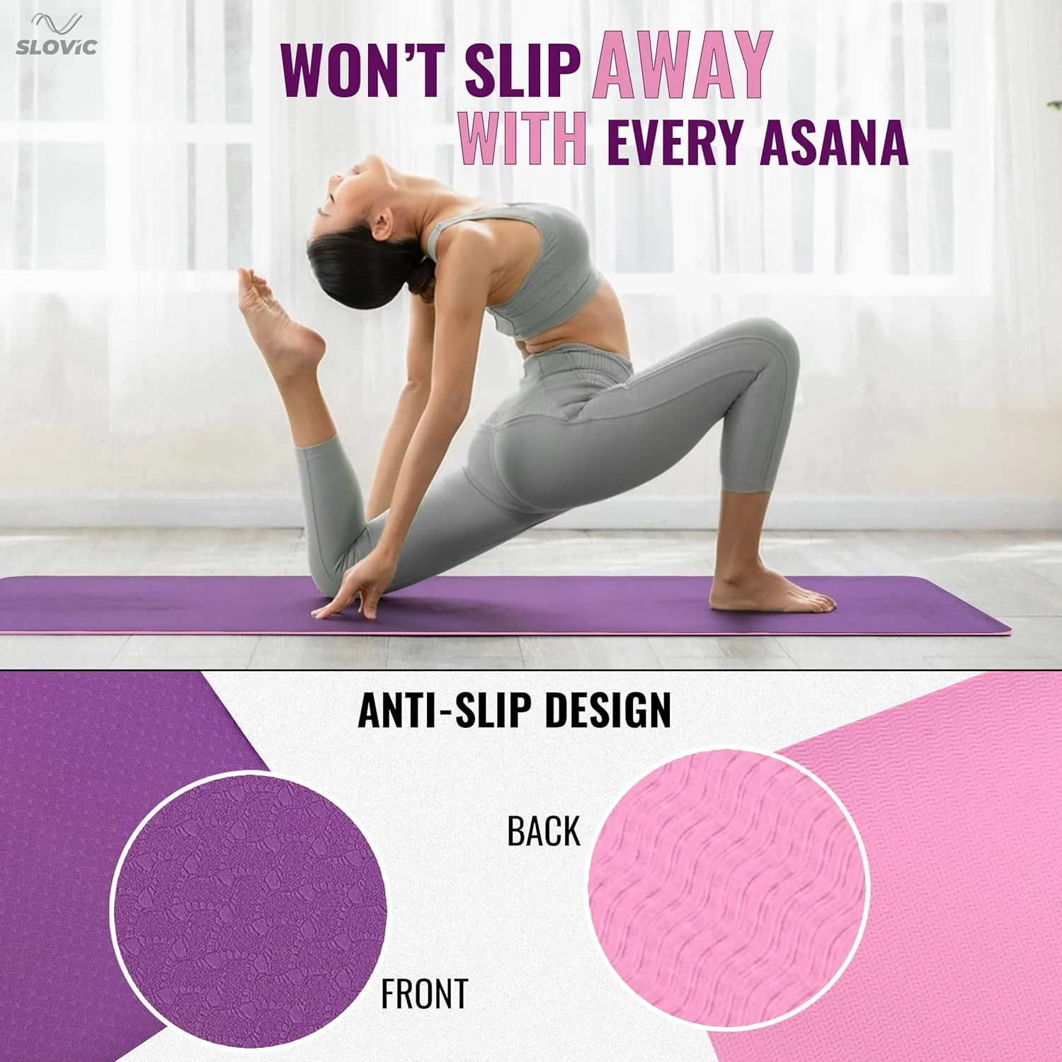 Slovic Yoga Mats For Women (TPE 6mm) - Image 2