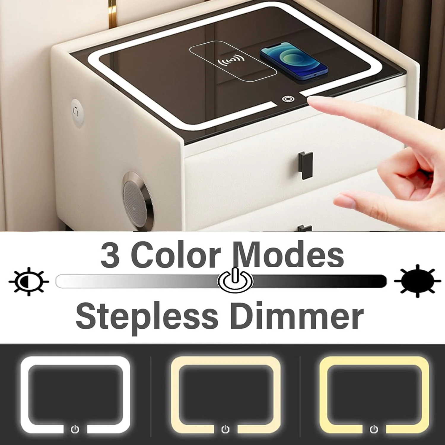 Smart Bedside Table with speaker and charger - Image 14