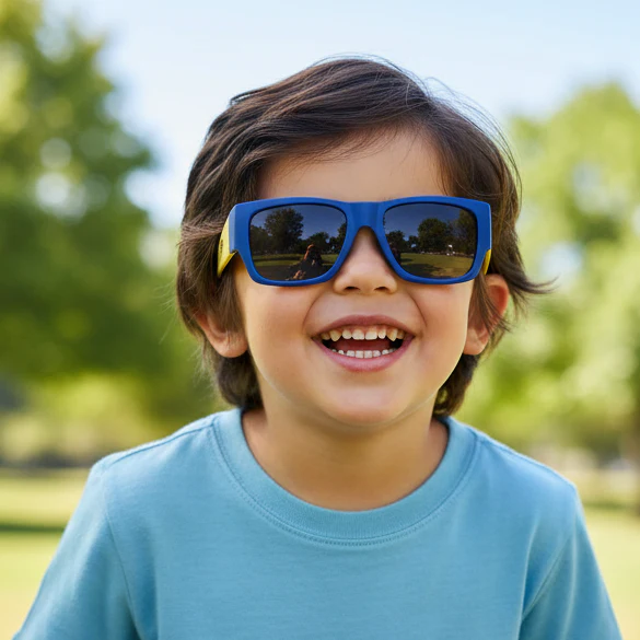 Smart Rectangle Blue Kids Sunglasses