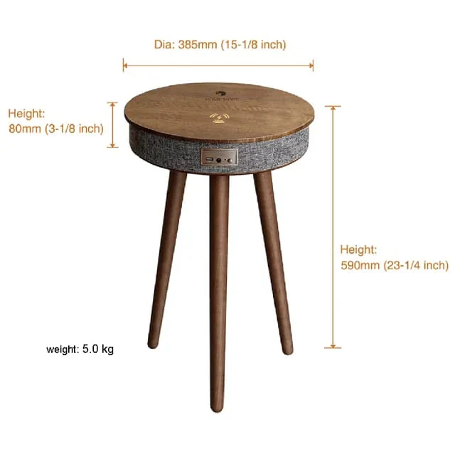Smart Round Coffee Table with Built-in Speaker and Wireless Charger - Image 7