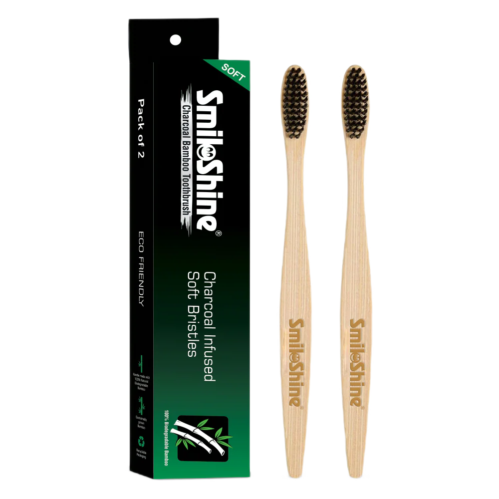 SmiloShine® Bamboo Toothbrush with Charcoal Bristles - Image 4