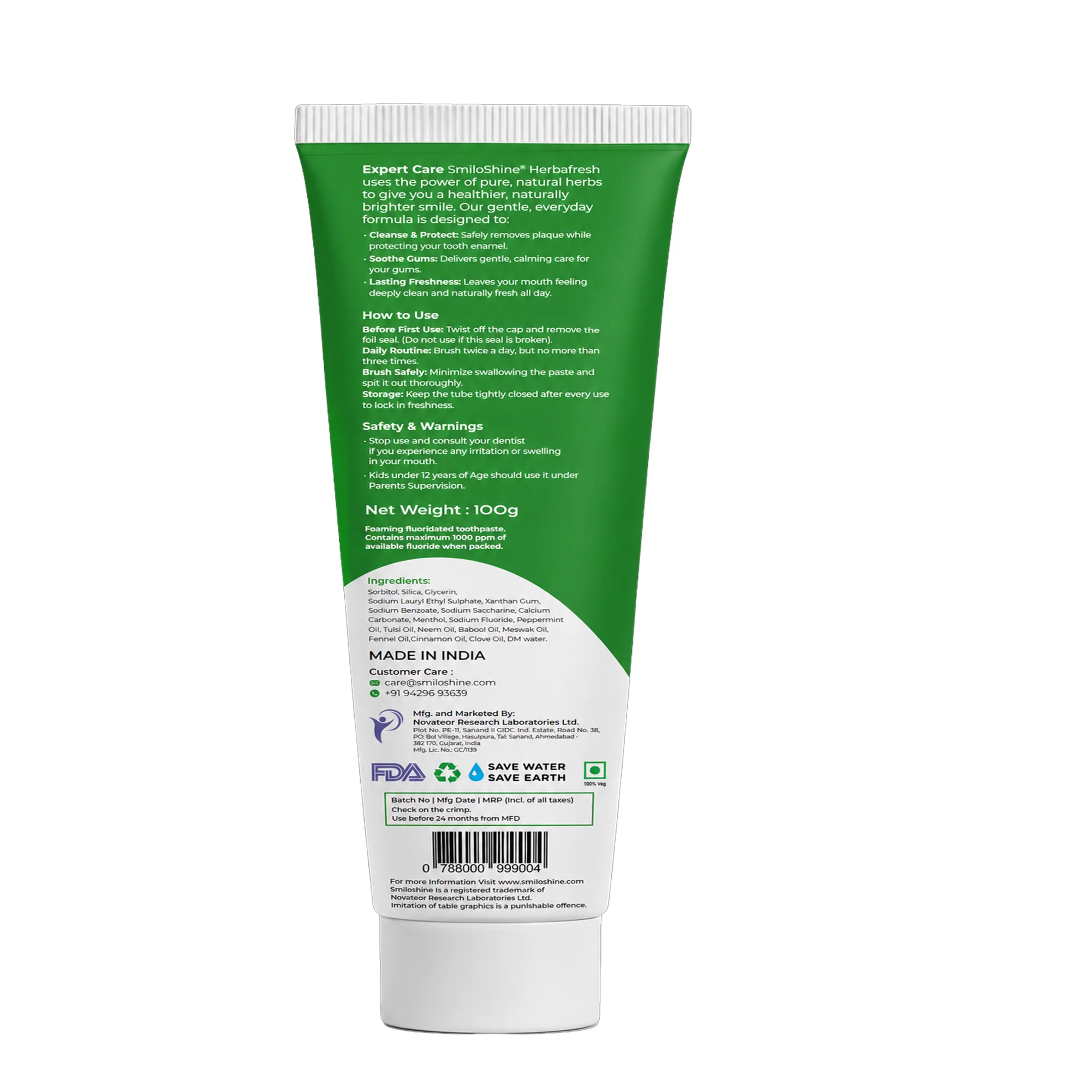 SmiloShine® Pack of 2 Herbafresh Herbal Toothpaste | 8X Herbal Care - Image 8