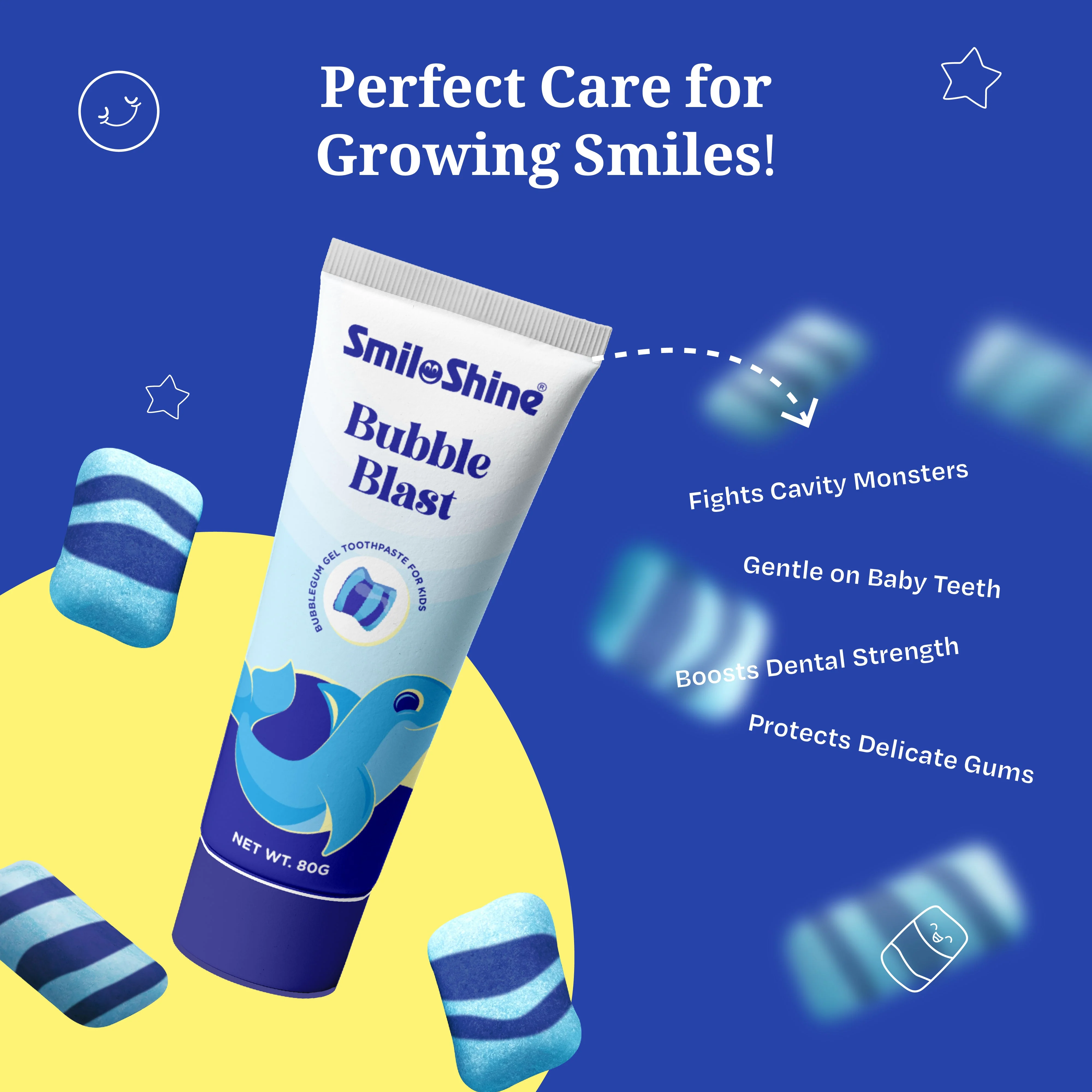SmiloShine® Kids Bubble Blast Gel Toothpaste (Glow in The Dark) - Image 4