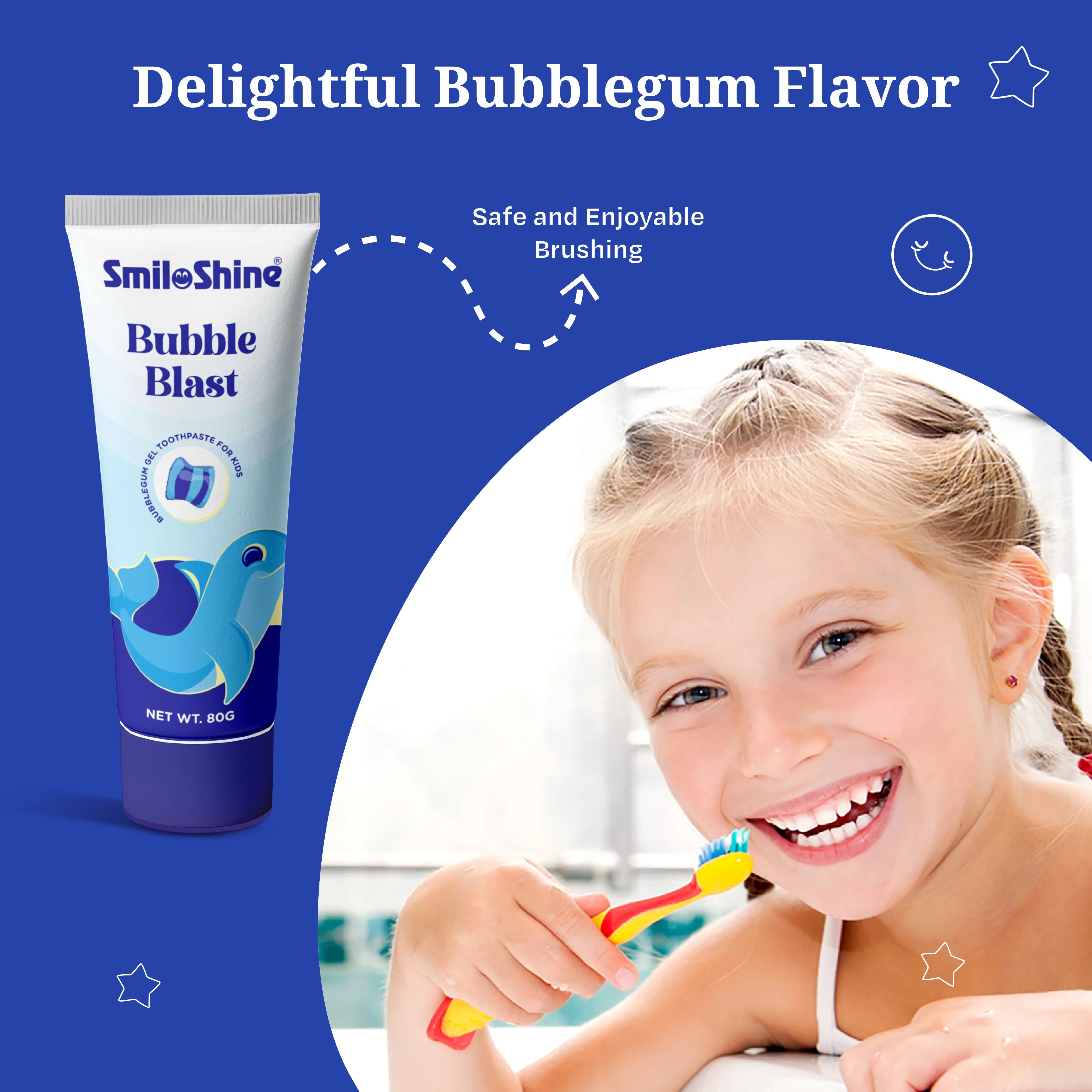 SmiloShine® Kids Bubble Blast Gel Toothpaste (Glow in The Dark) - Image 7