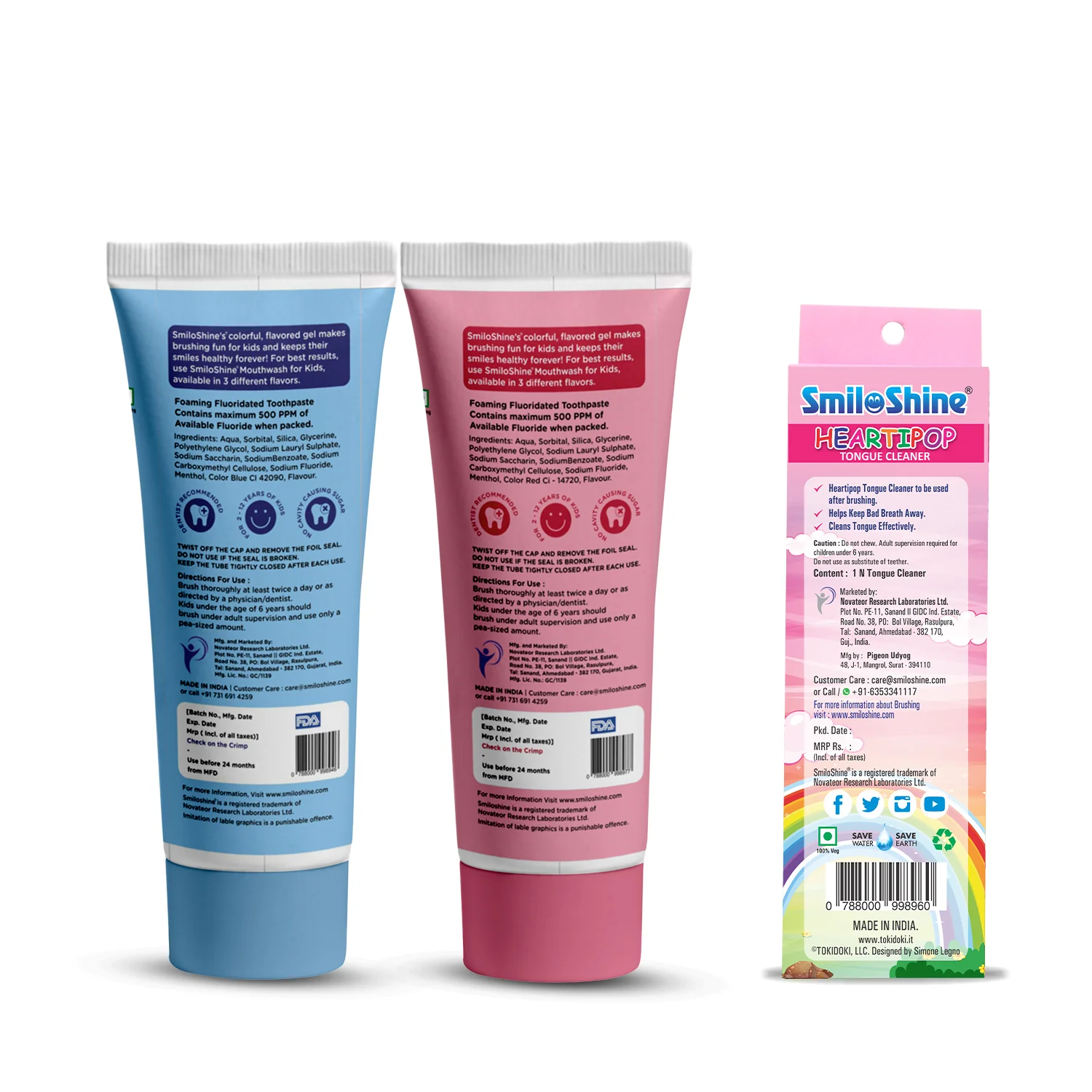 SmiloShine® Kids Complete Hygiene Set | 2 Glow Toothpastes + Tongue Cleaner - Image 8