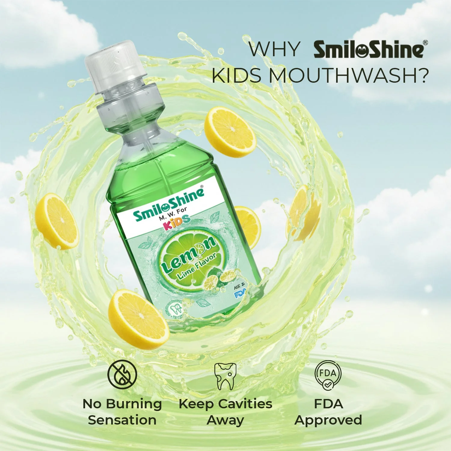 SmiloShine® Kids Fresh Breath Duo | Lemon Mouthwash + Tongue Cleaner - Image 7