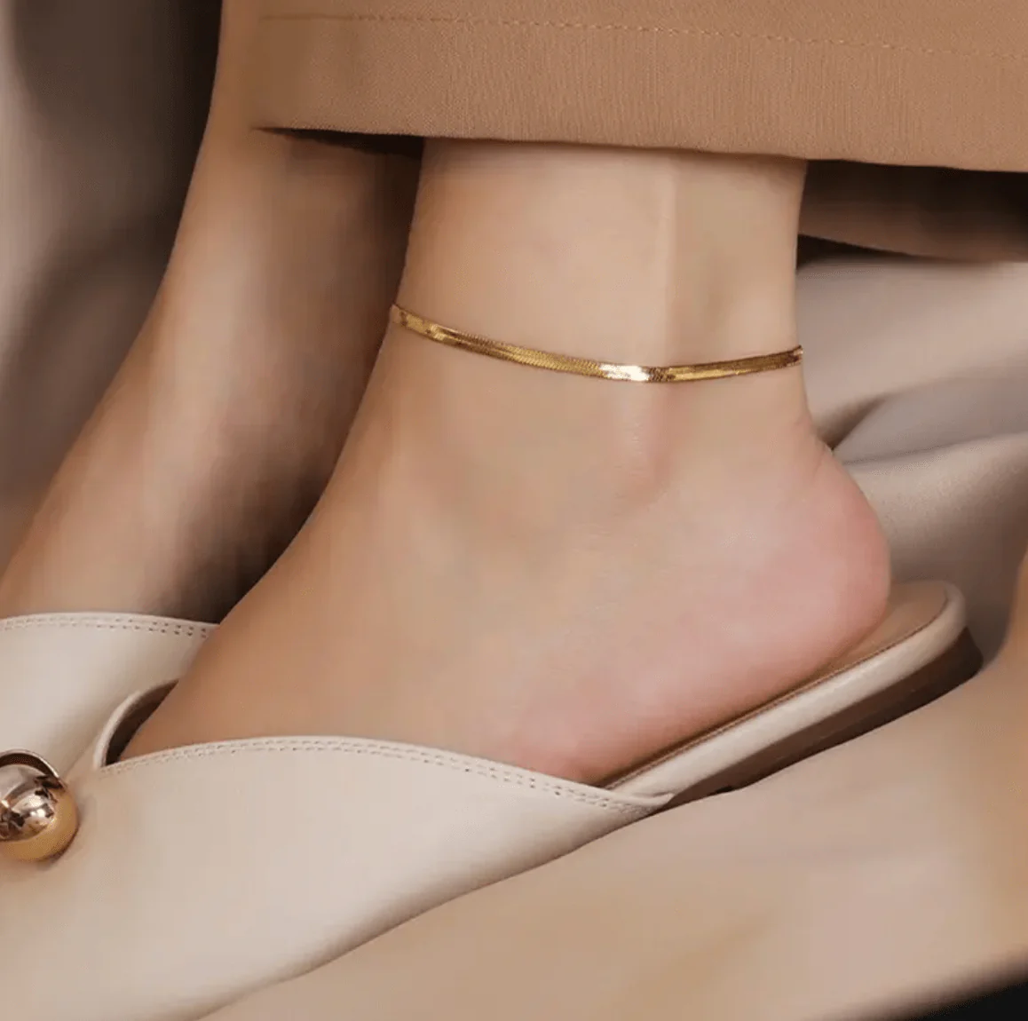 Snake Chain Anklet/Payal - Gold/Silver - Image 3