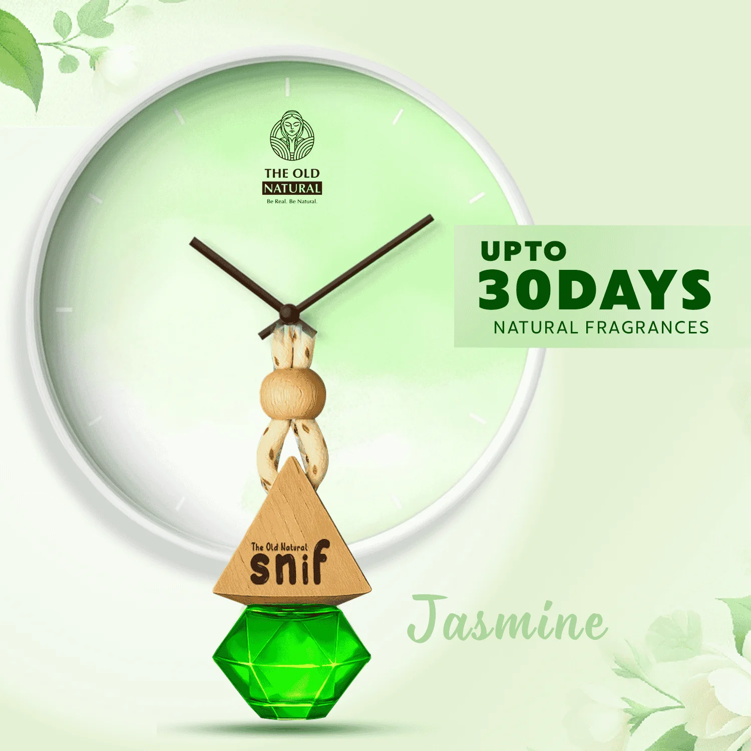 Snif Diamond Hanging Car Air Freshener with Refill Pack (Jazzy Jasmine, Breezy blue, White Oudh 10ml + 15ml Refill Pack) - Image 3