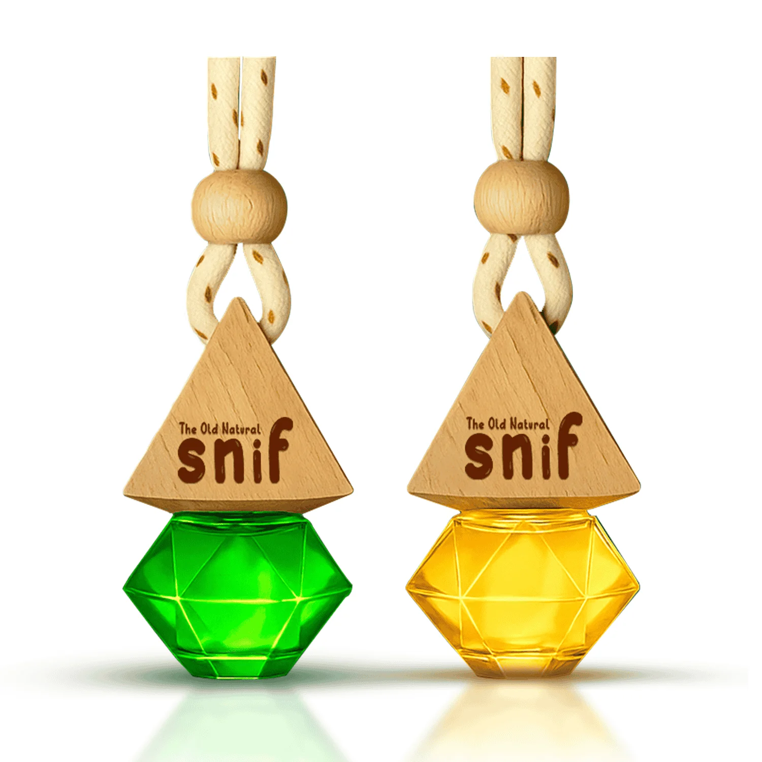 Snif Diamond Hanging Car Air Freshener with Refill Pack (Jazzy Jasmine, Breezy blue, White Oudh 10ml + 15ml Refill Pack) - Image 5