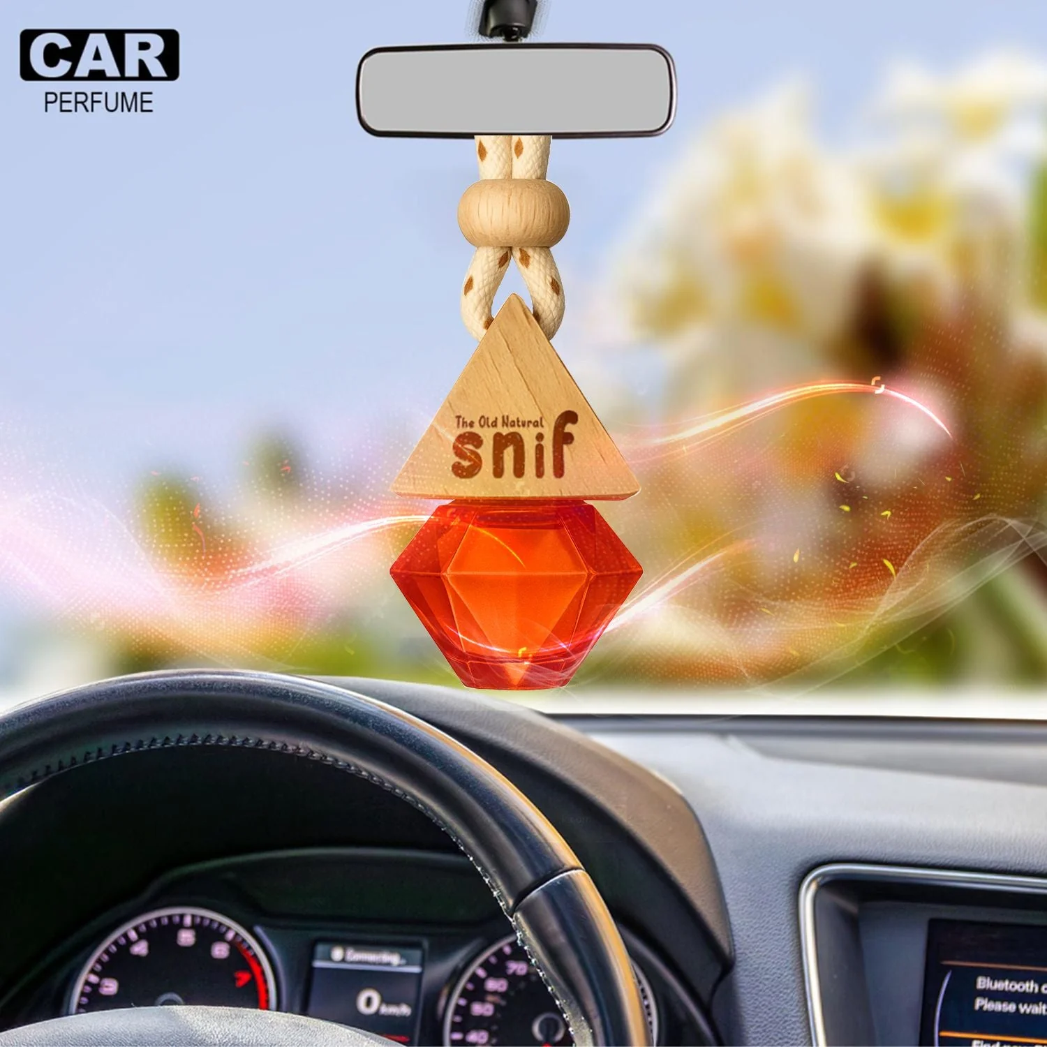 Snif Diamond Hanging Car Air Freshener with Refill Pack (Lavish Musk 10ml + 15ml Refill Pack) - Image 6