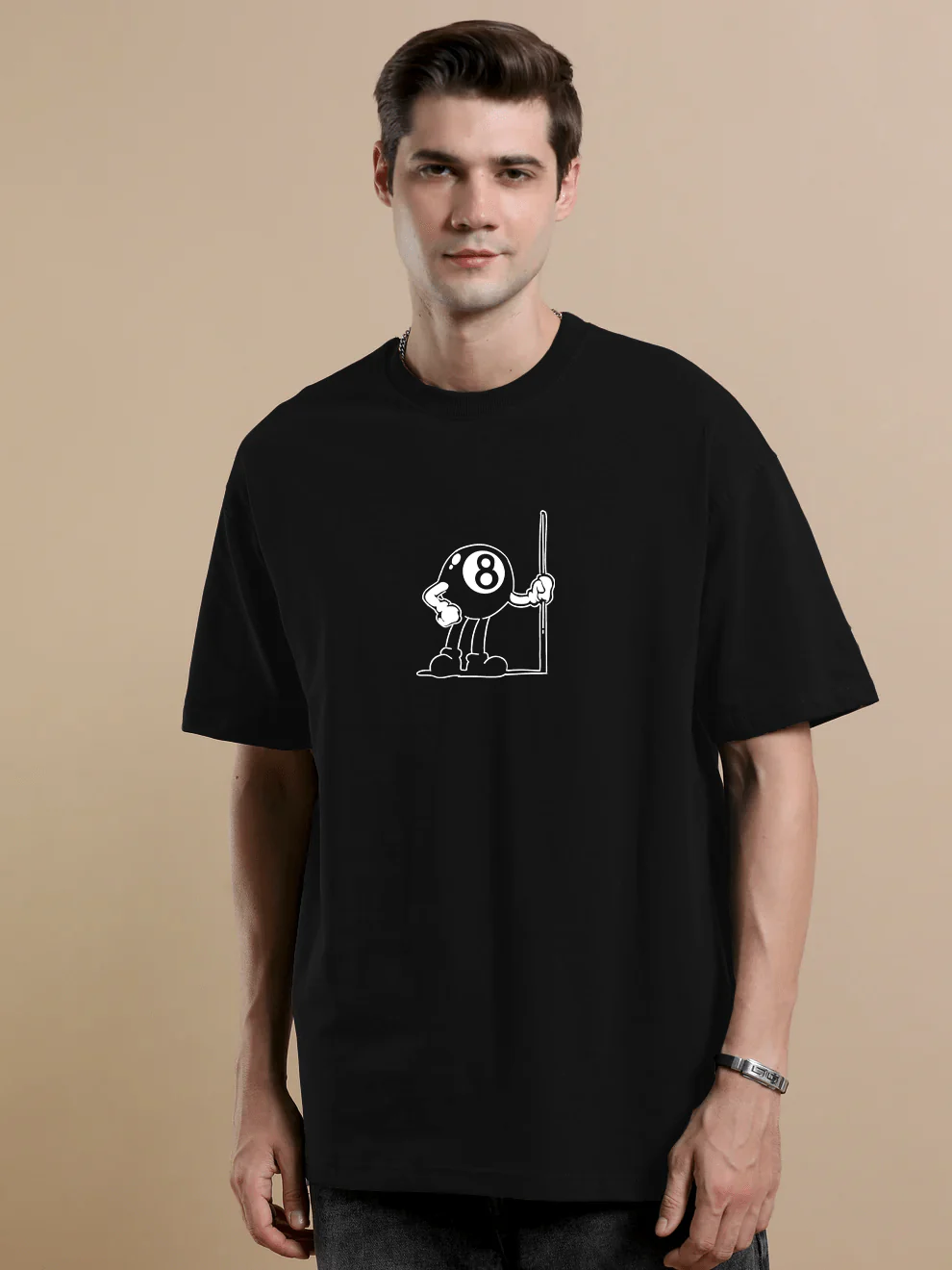 Snooker Pool Black Oversize T-Shirt - Image 2
