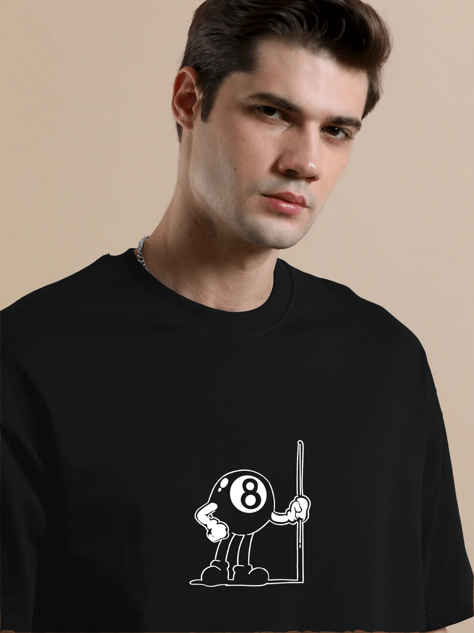 Snooker Pool Black Oversize T-Shirt - Image 4