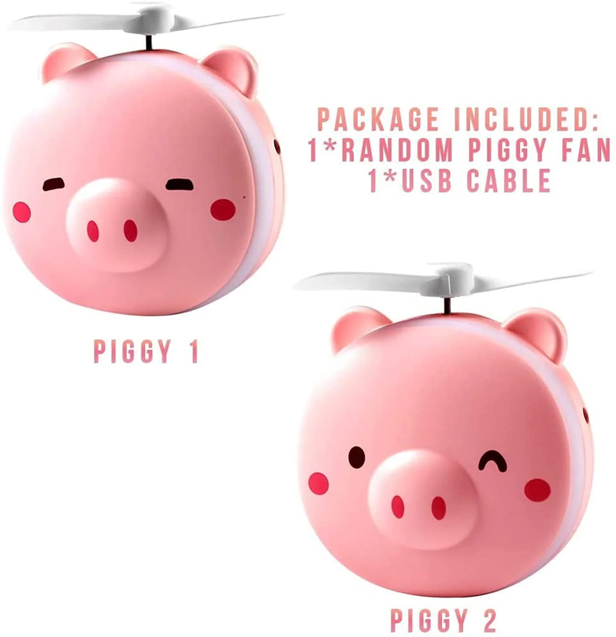 Snouty: 2-in-1 USB Rechargeable Piggy Mini Fan with LED Mirror Light, Cute Handheld Makeup Mirror & Portable Cooling Fan for Daily Use & Travel - Image 9