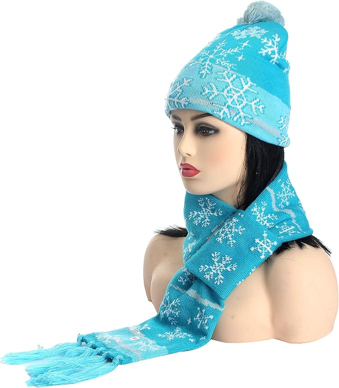 Snowflick LED hat & Scarf, Christmas Light Up - Image 5