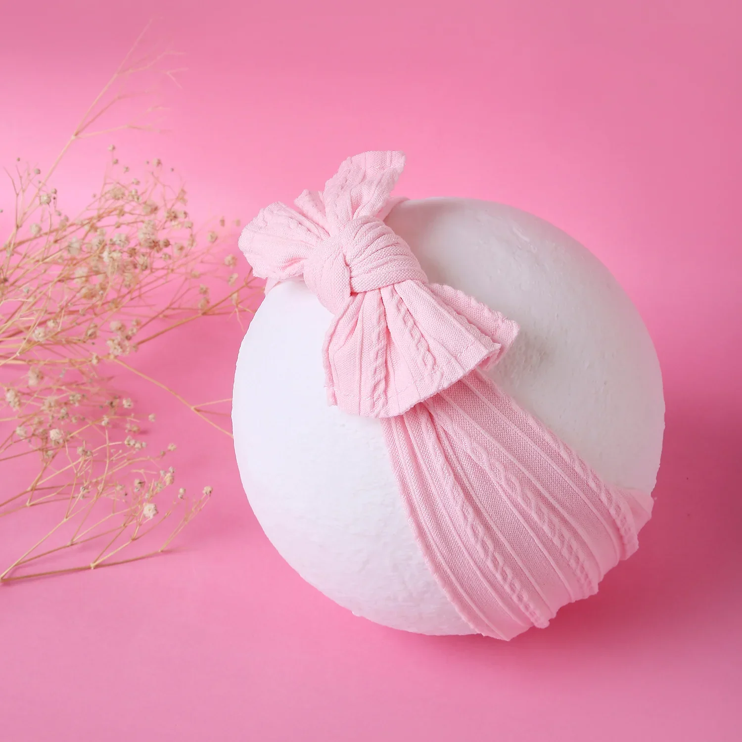 Soft Cotton Baby Bow Headband: Adorable & Breathable Style - Image 2