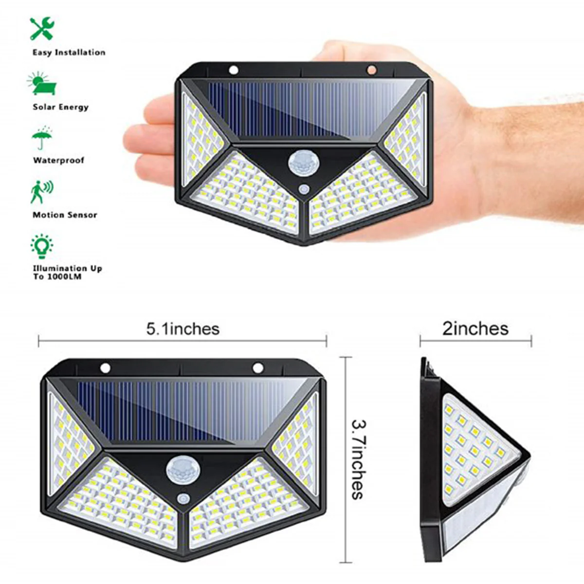 Solar Motion Sensor Light (Wall Mounted Pack of 2) - Image 2