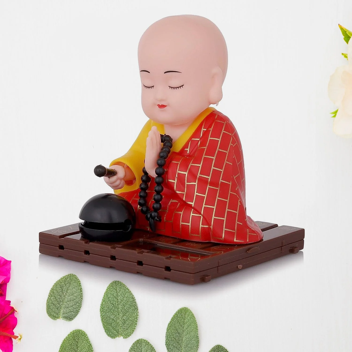 Solar Powered Sitting Buddha Statue,  Moving Head and Hand (1 Pc / Medium) - Image 4