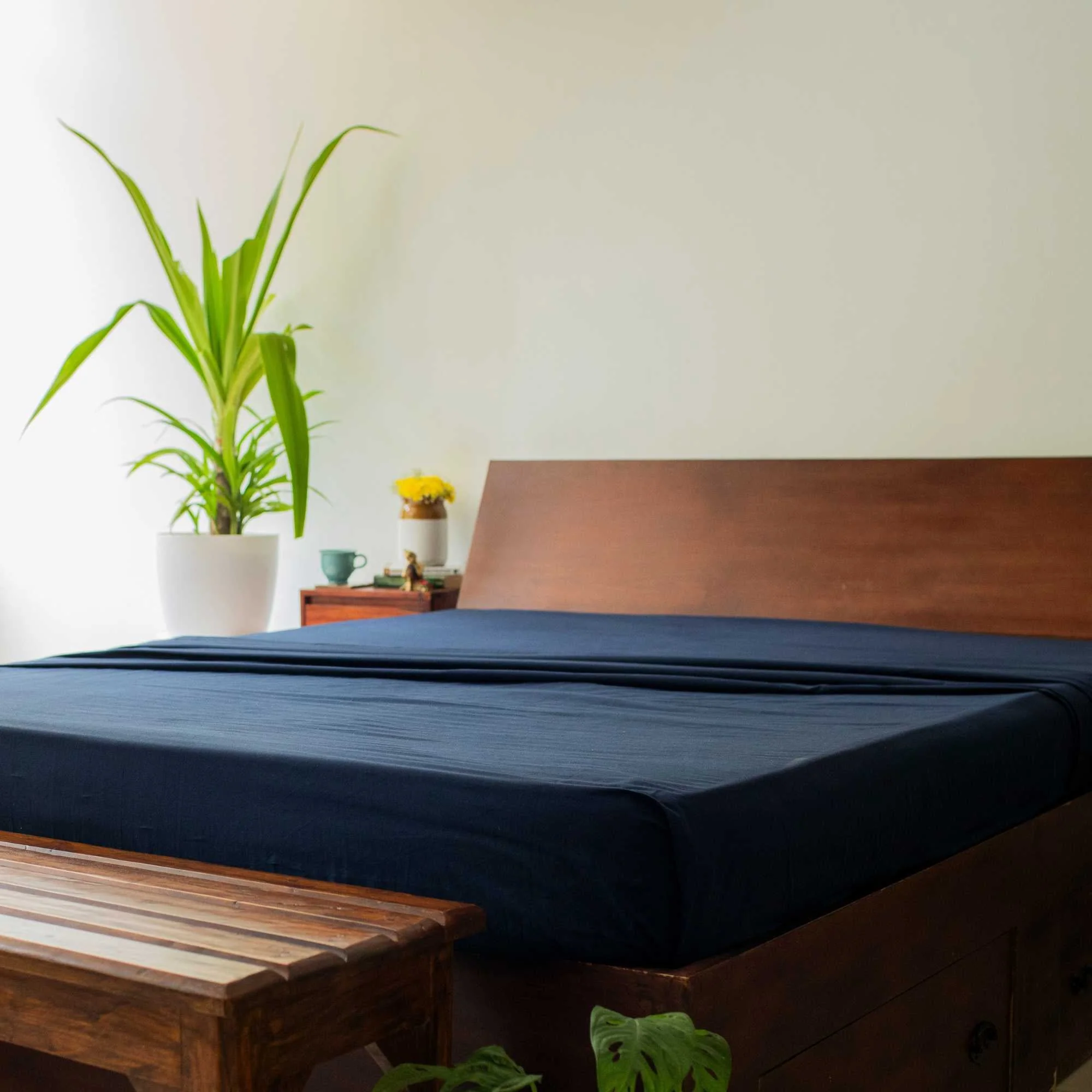 Solid Colour 100% Cotton, 270 Tc King Bedsheet - Image 10