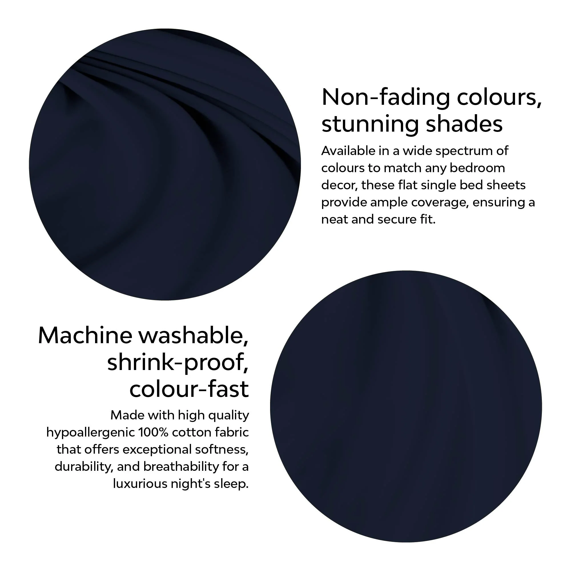 Solid Colour 100% Cotton, 270 Tc King Bedsheet - Image 16