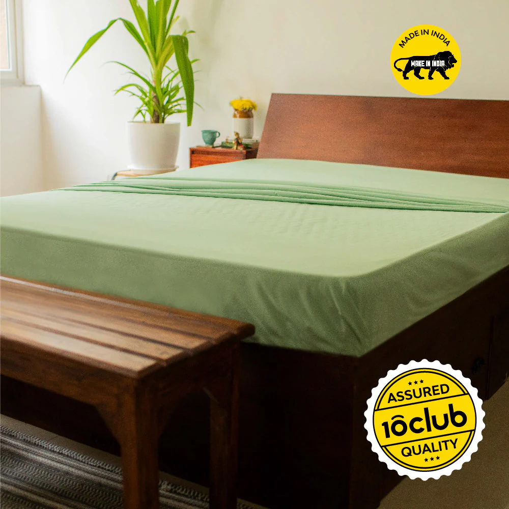 Solid Colour 100% Cotton, 270 Tc King Bedsheet - Image 2