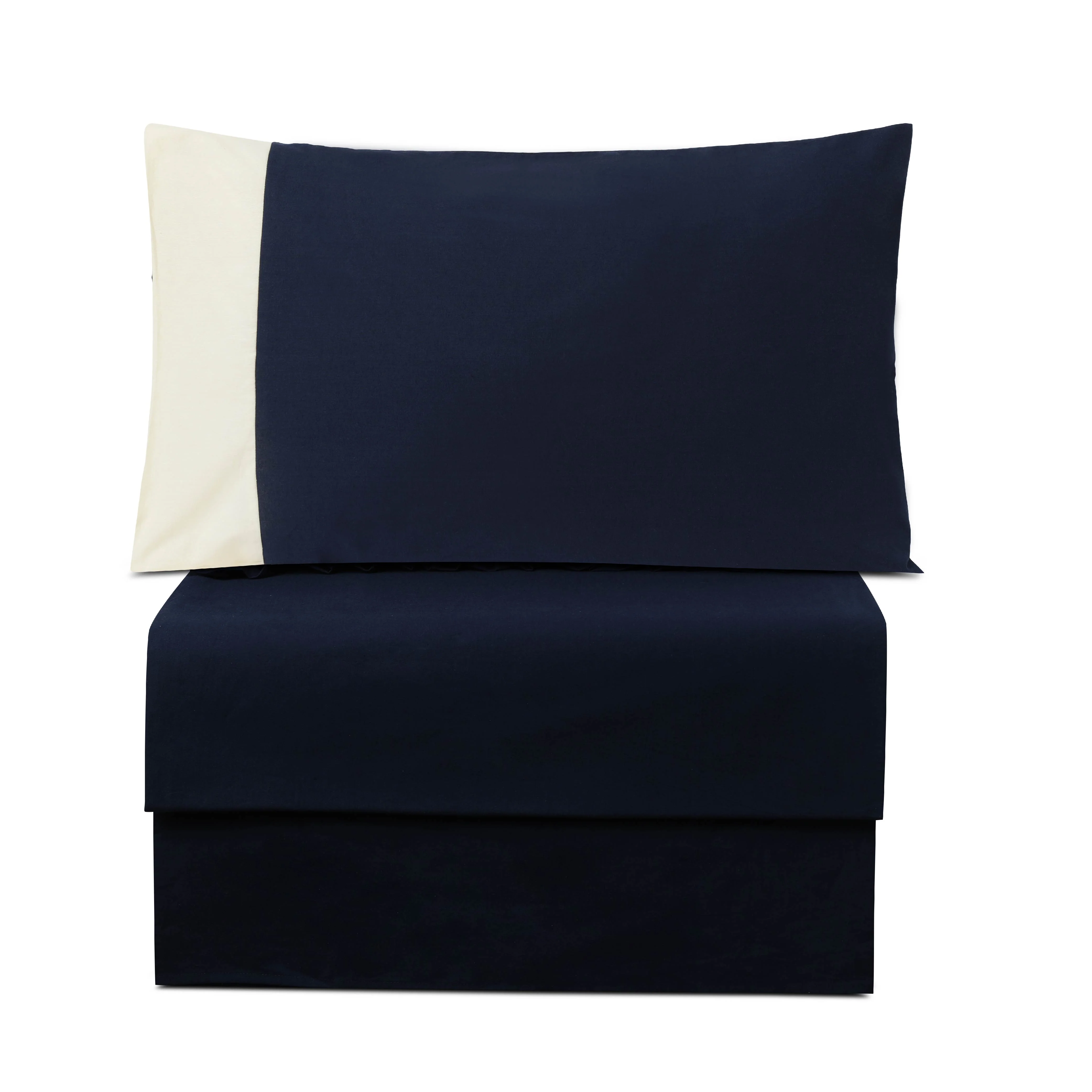 Solid Colour 100% Cotton, 270 Tc King Bedsheet With 2 Colour Accent Pillow Covers - Image 17