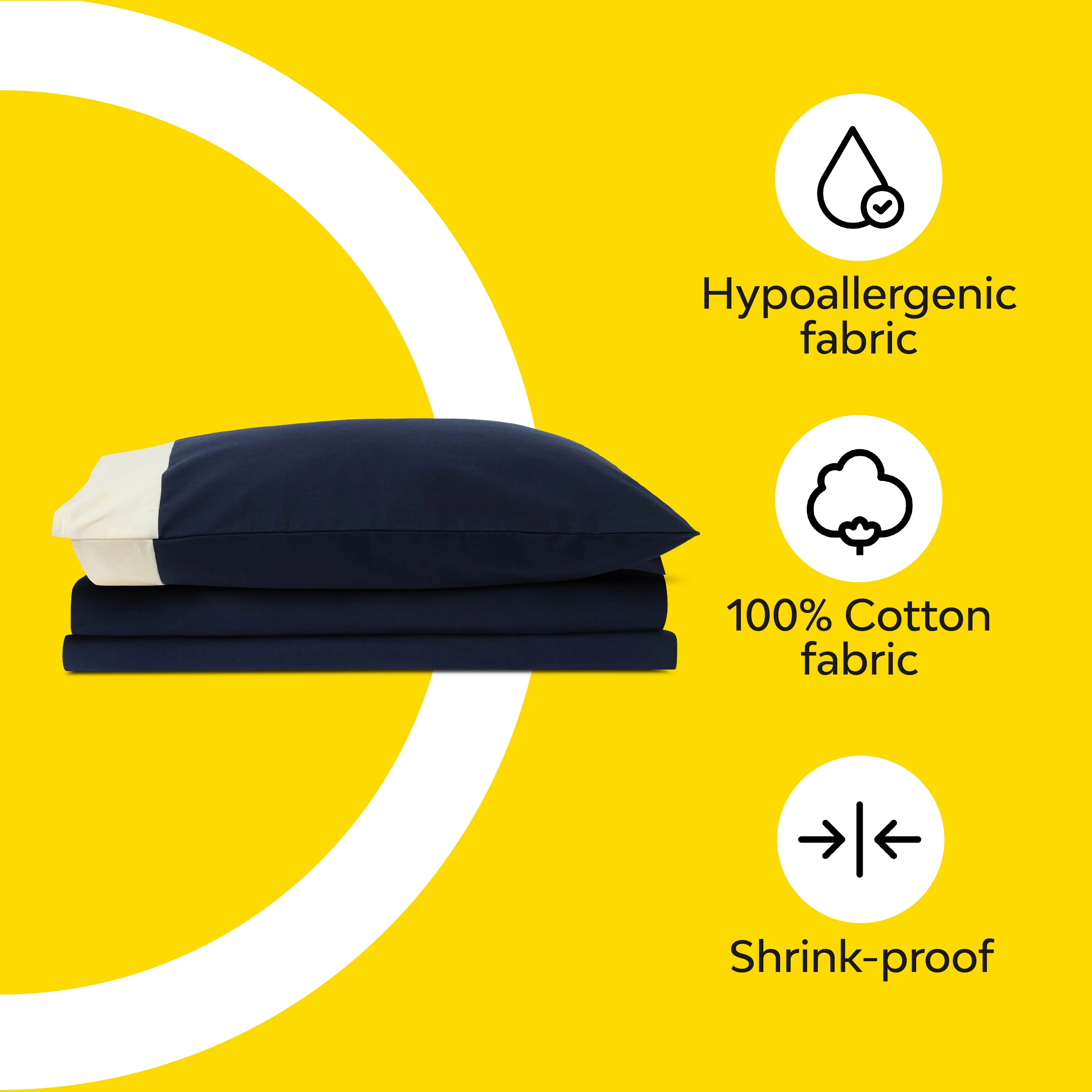 Solid Colour 100% Cotton, 270 Tc King Bedsheet With 2 Colour Accent Pillow Covers - Image 18