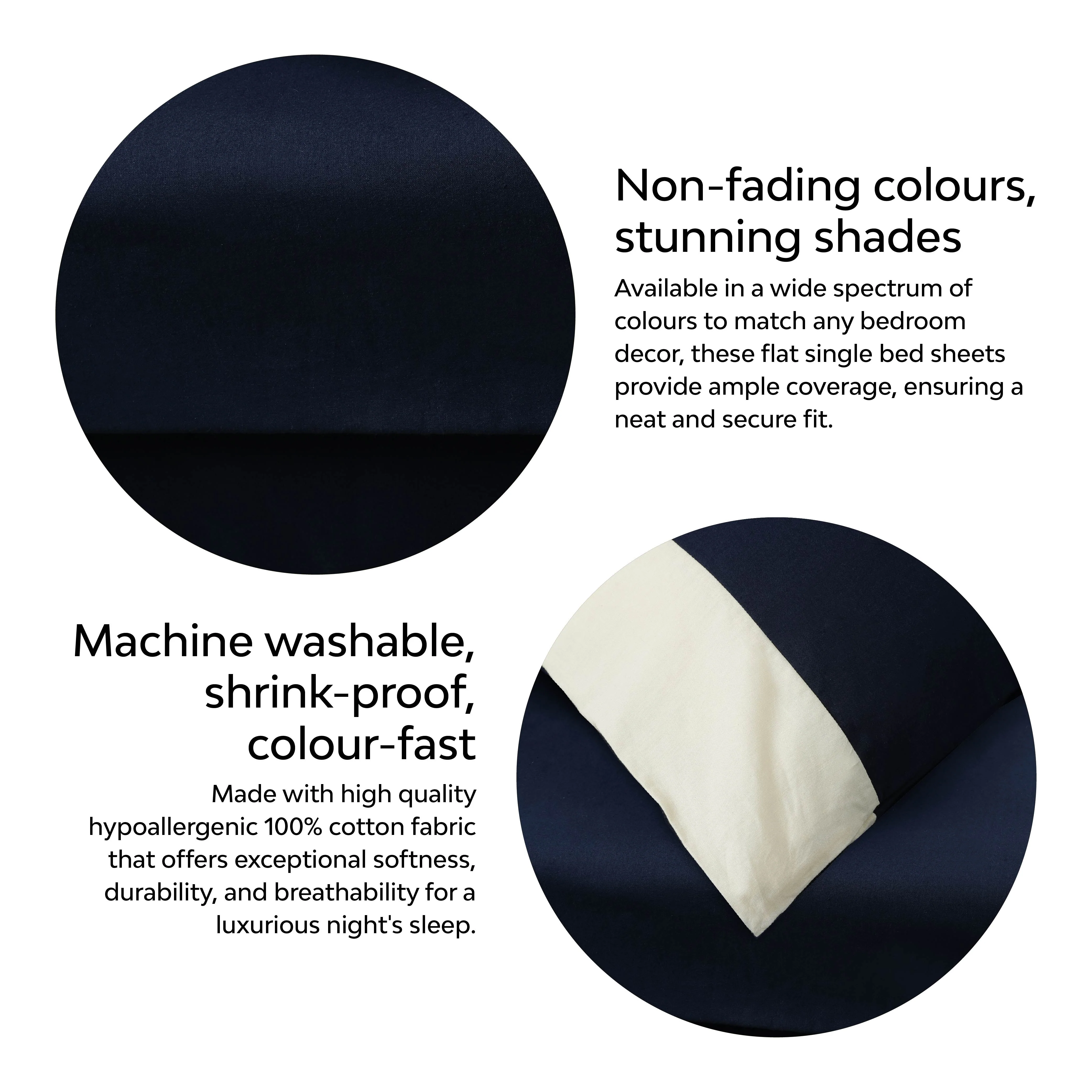 Solid Colour 100% Cotton, 270 Tc King Bedsheet With 2 Colour Accent Pillow Covers - Image 19