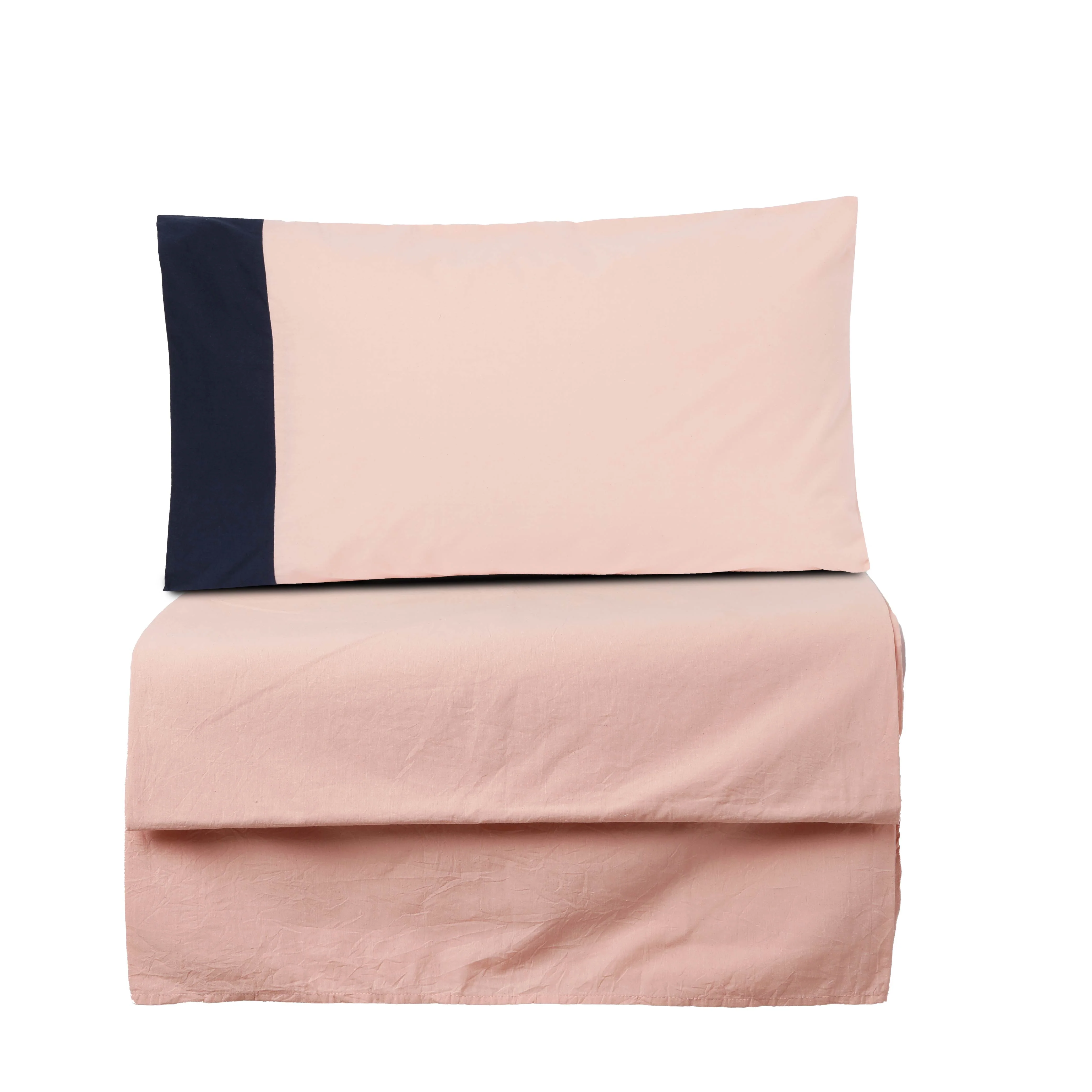 Solid Colour 100% Cotton, 270 Tc King Bedsheet With 2 Colour Accent Pillow Covers - Image 29