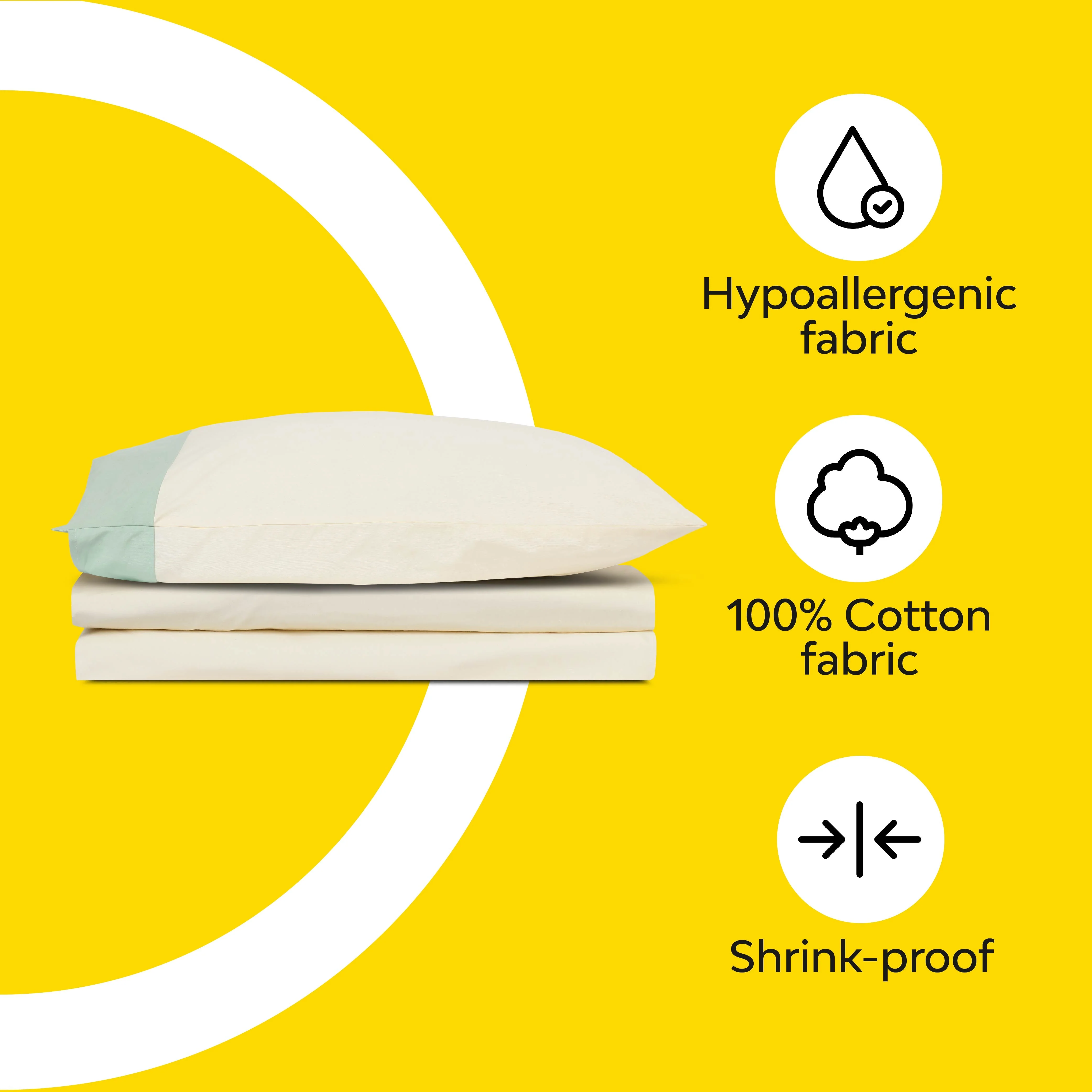 Solid Colour 100% Cotton, 270 Tc Queen Bedsheet With 2 Colour Accent Pillow Cover - Image 8