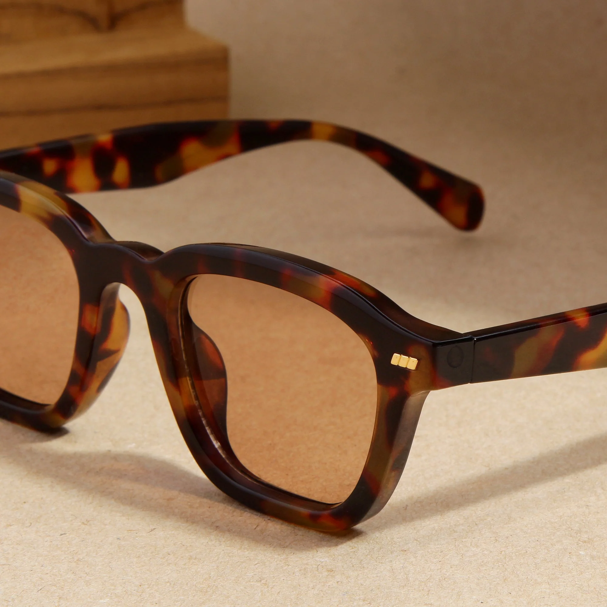 Spark Tortoise Brown Rectangle Sunglasses - Image 2