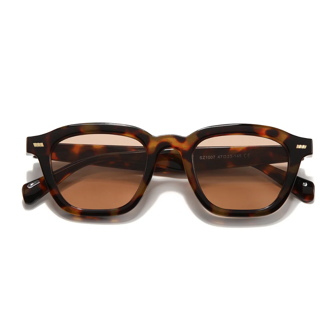 Spark Tortoise Brown Rectangle Sunglasses - Image 7