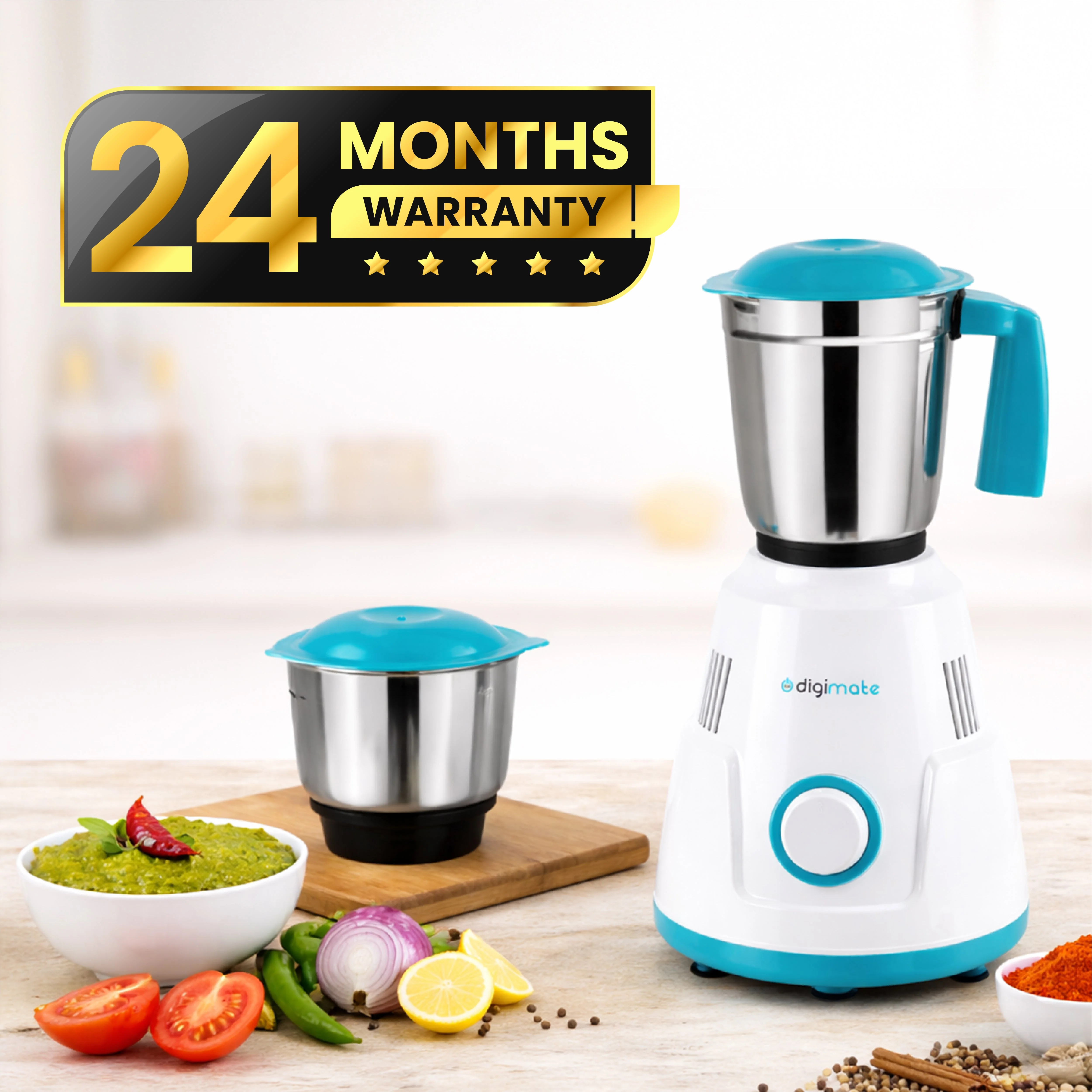 Special Combo: Buy Digimate Sakhi 500W Mixer Grinder With 2 Jars & Get Digimate Digimate Sargam 5.0 Bluetooth Wireless Earbuds FREE - Image 6