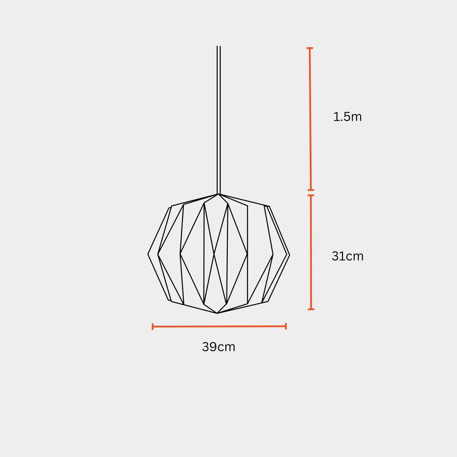 Sphere Pendant Light (Marble Print) - Marble Print, Origami Pendant Lamp, Best Design Messe Frankfurt Trends 2024 For Hanging Light - Image 8