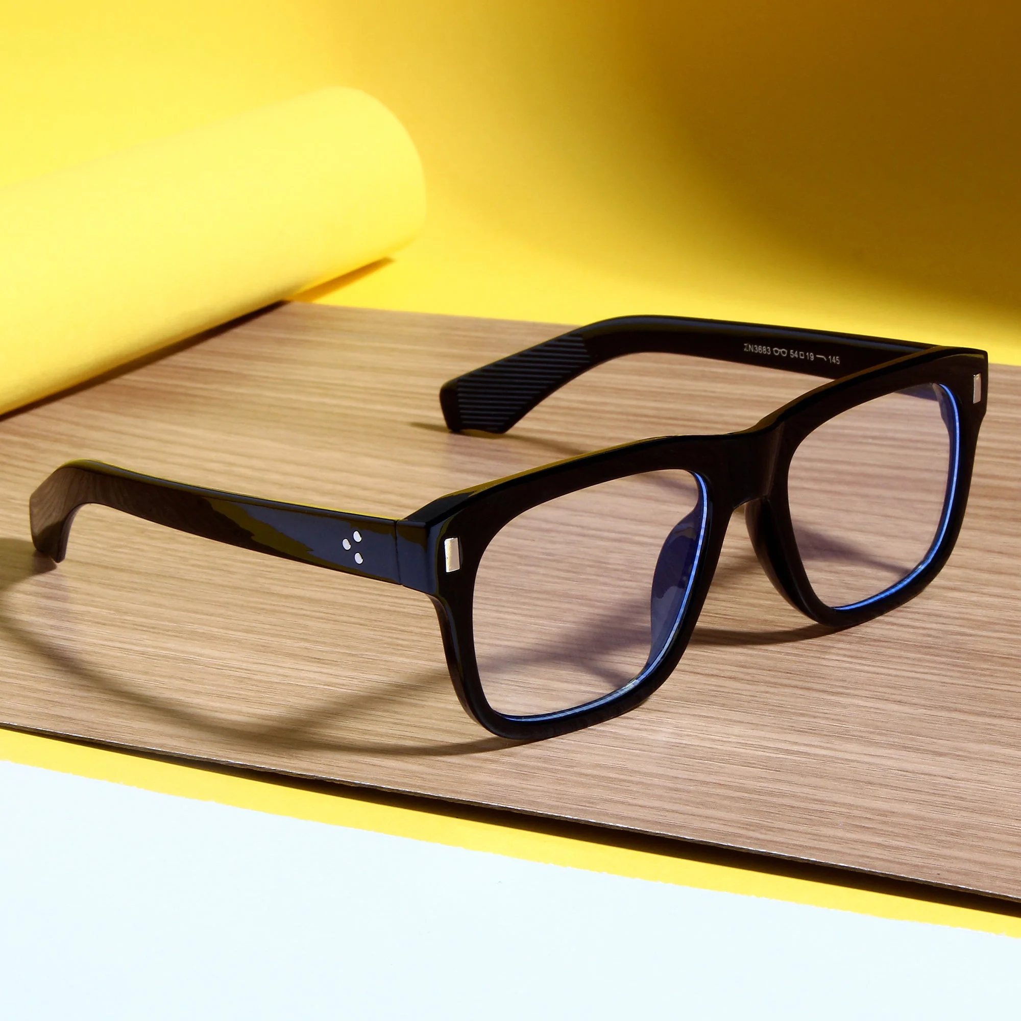 Spider Black Clear Rectangle Sunglasses - Image 13