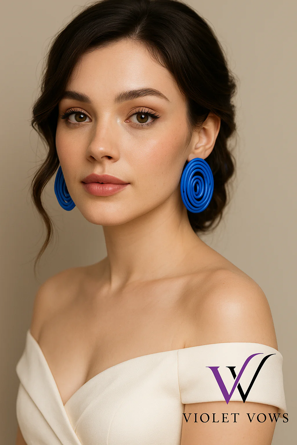 Spiral Blue Fashion Accessory Earrings