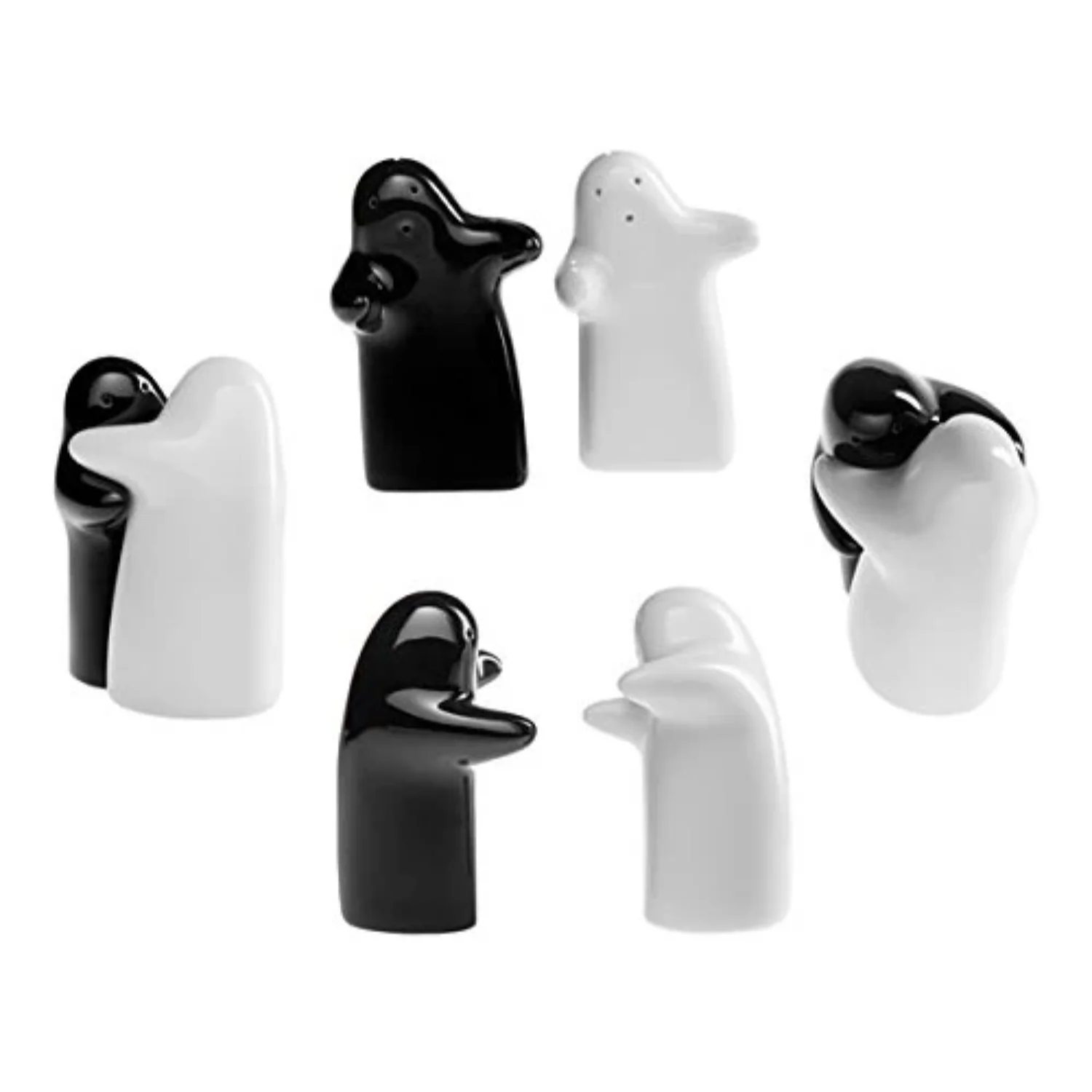 Spooki: Ceramic Salt & Pepper Shaker Set with Cute Hug Design, Easy Refill & Dispense, Black & White Couple Seasoning Jars for Dining, Kitchen & Gift Décor - Image 2