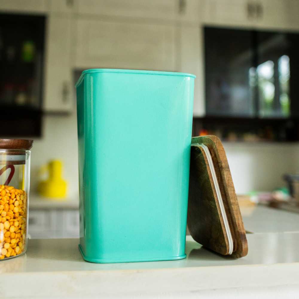 Square Metal Storage Jar - Image 2