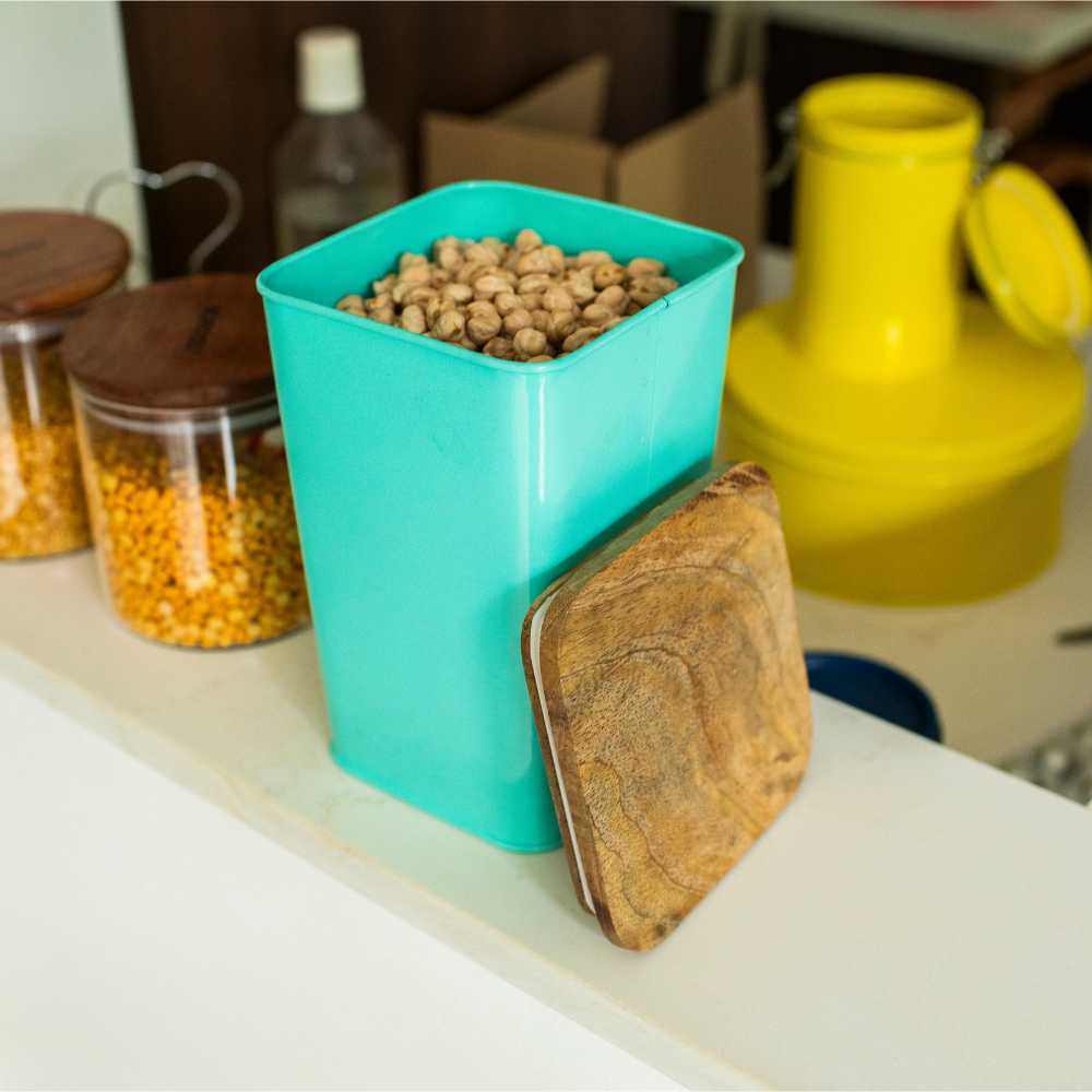 Square Metal Storage Jar - Image 3