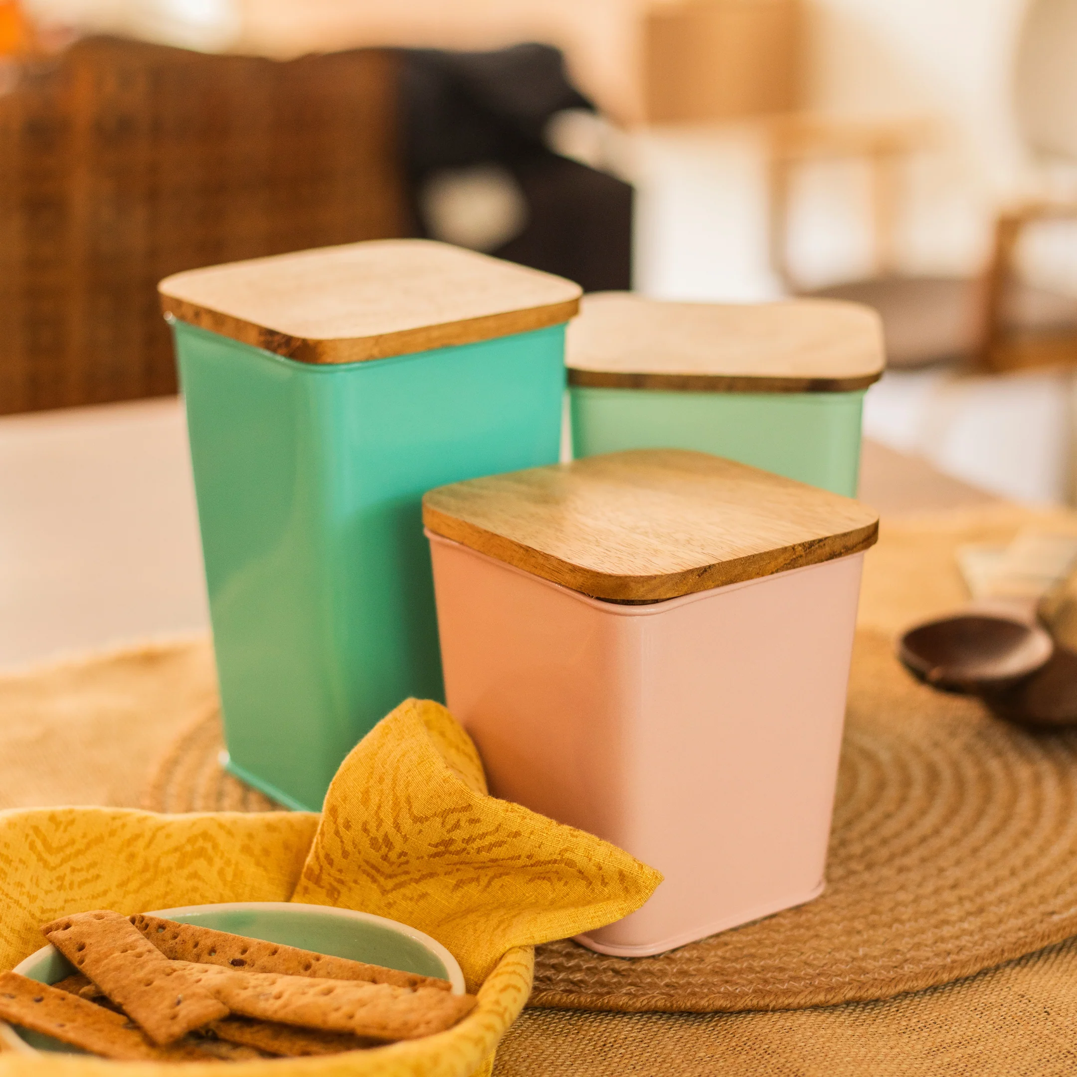 Square Metal Storage Jar - Image 7