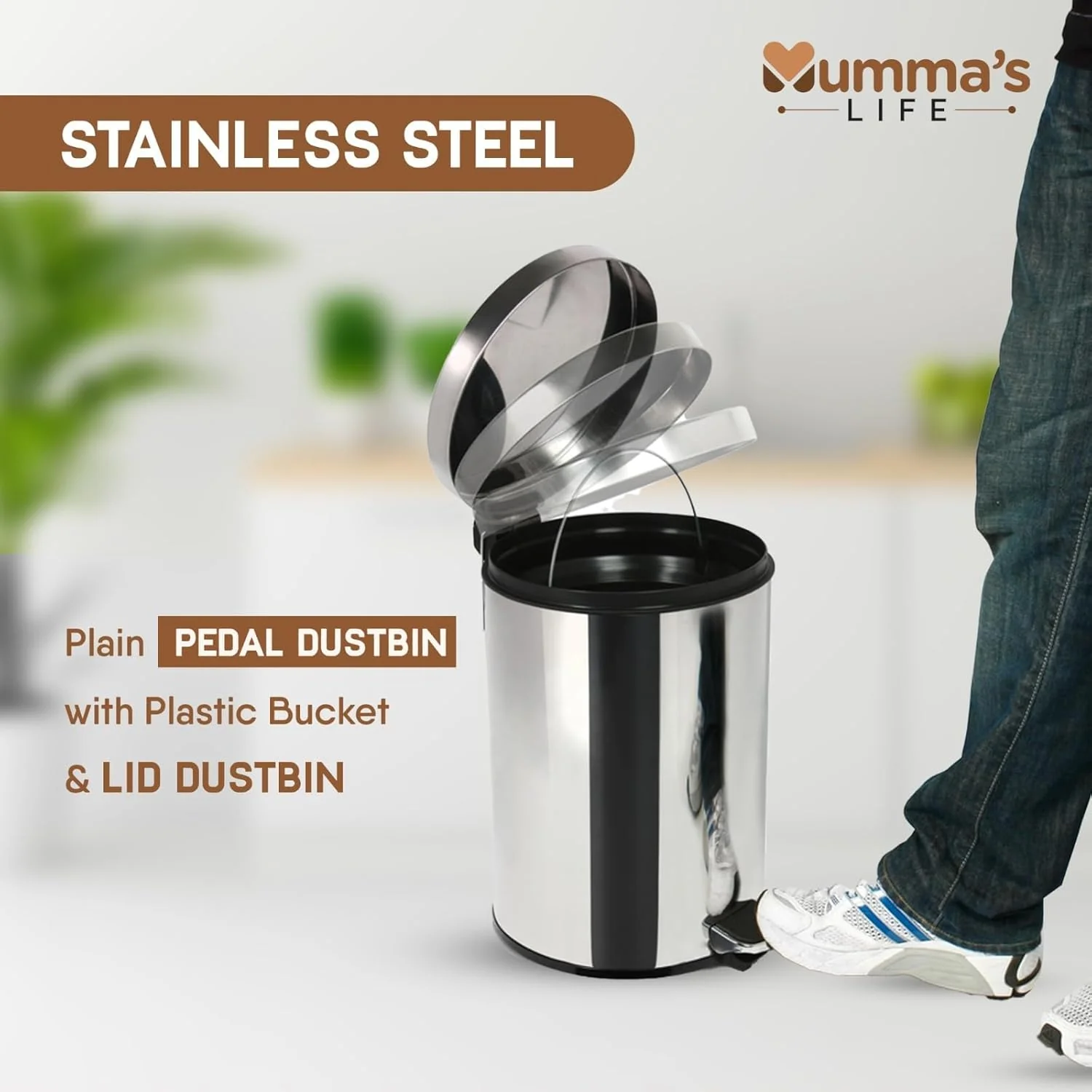 Stainless Steel Pedal Bin – Bathroom & Home - Image 3