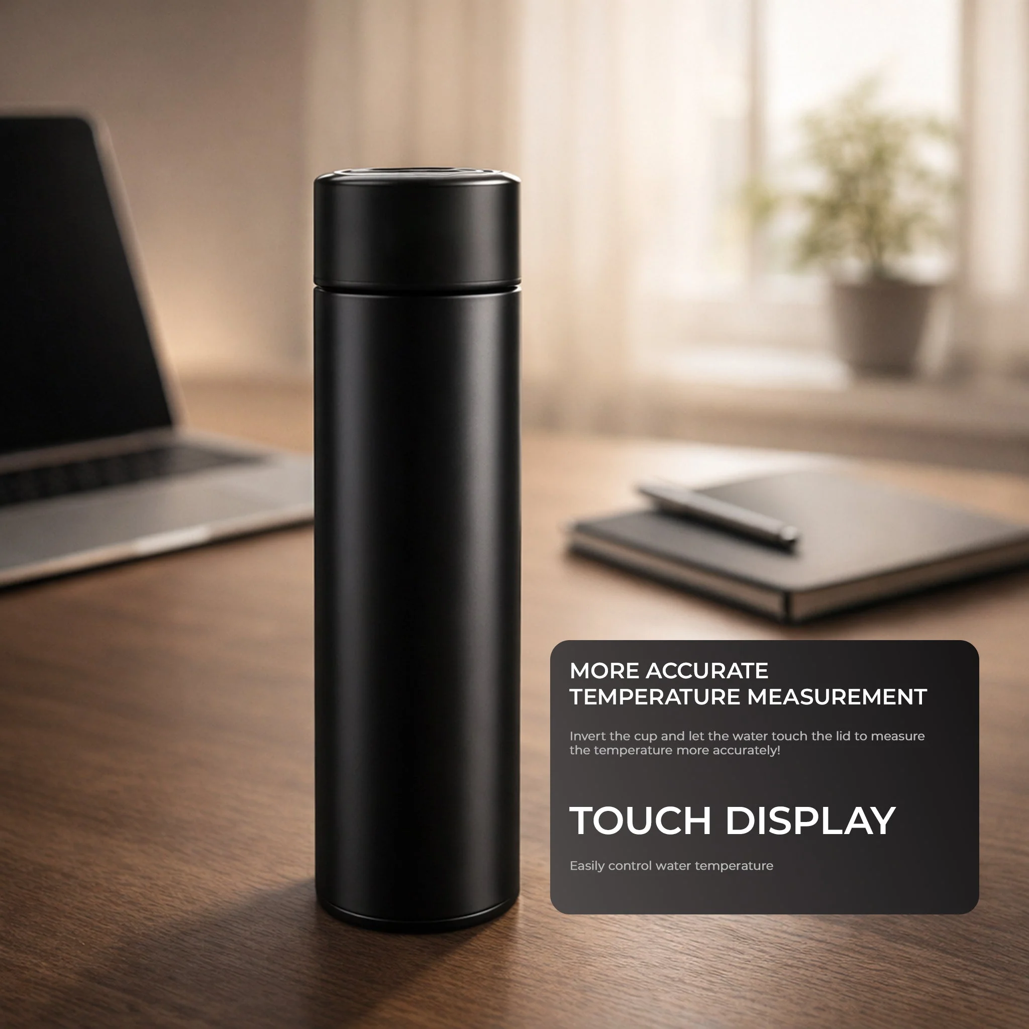 Stainless Steel Temperature Water Bottle | LCD Smart Display | 500ML - Image 3