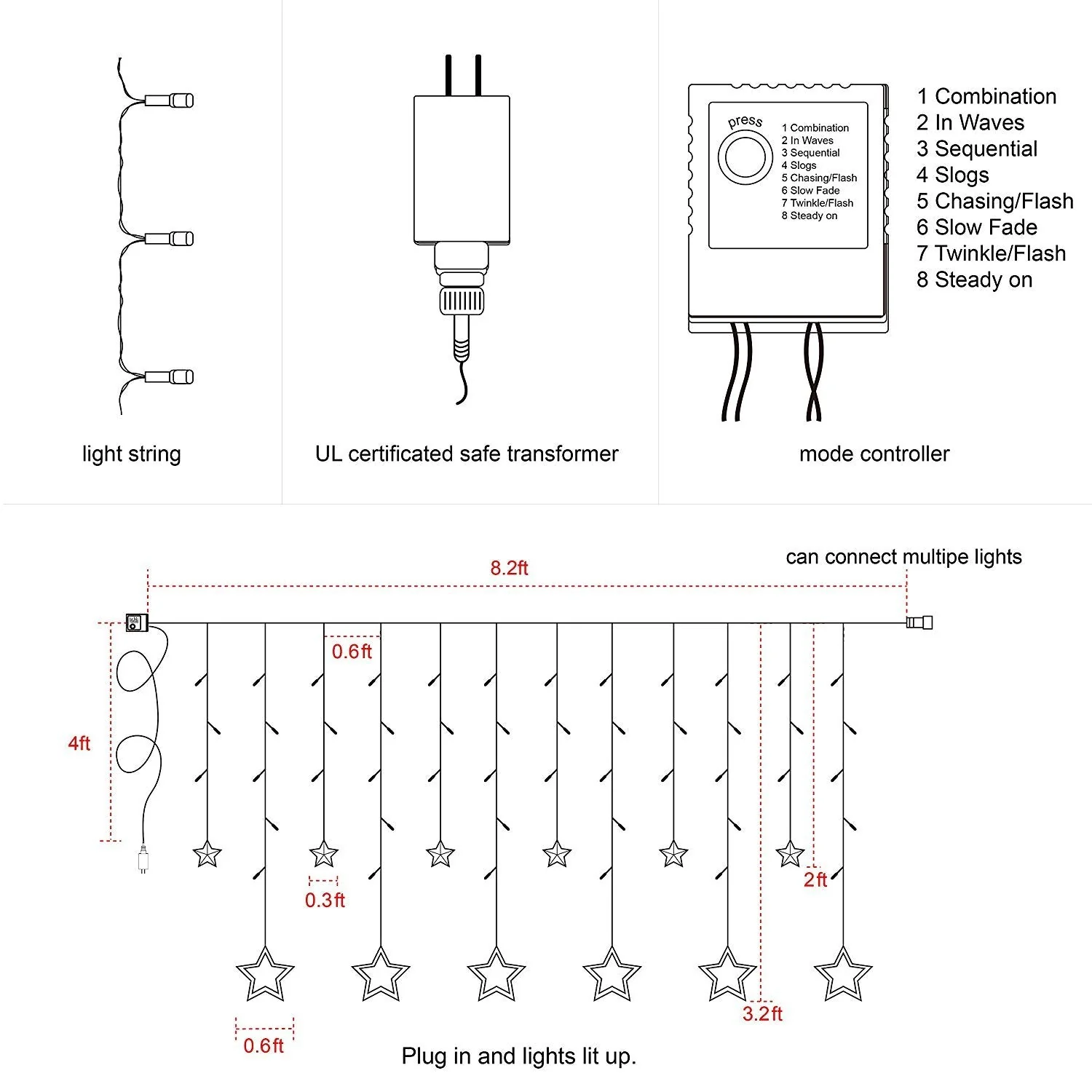 Star curtain LED light - Image 3